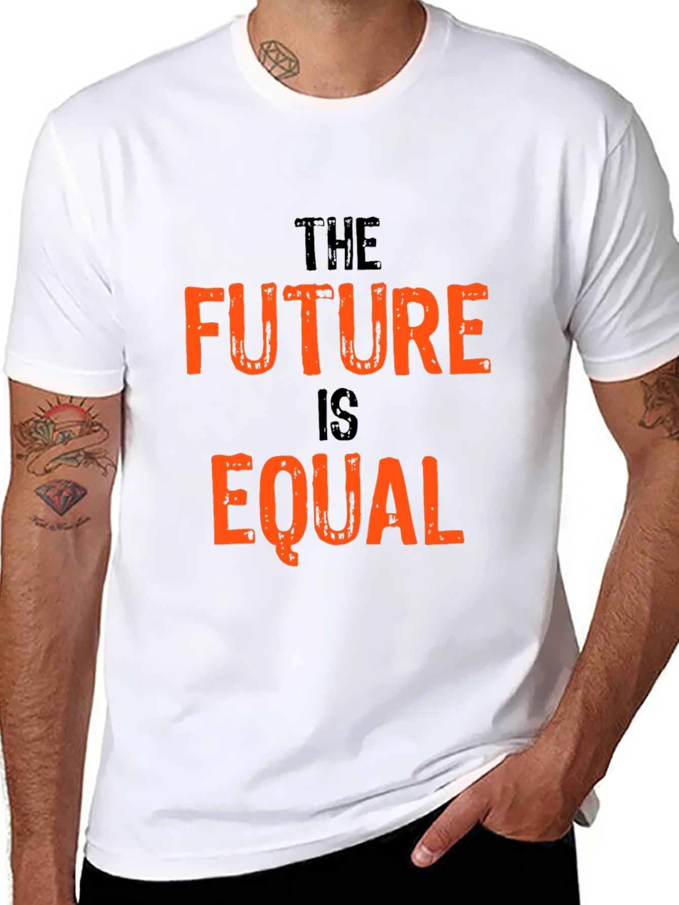 Black The Future Is Equal Black Graphic Tee view 8