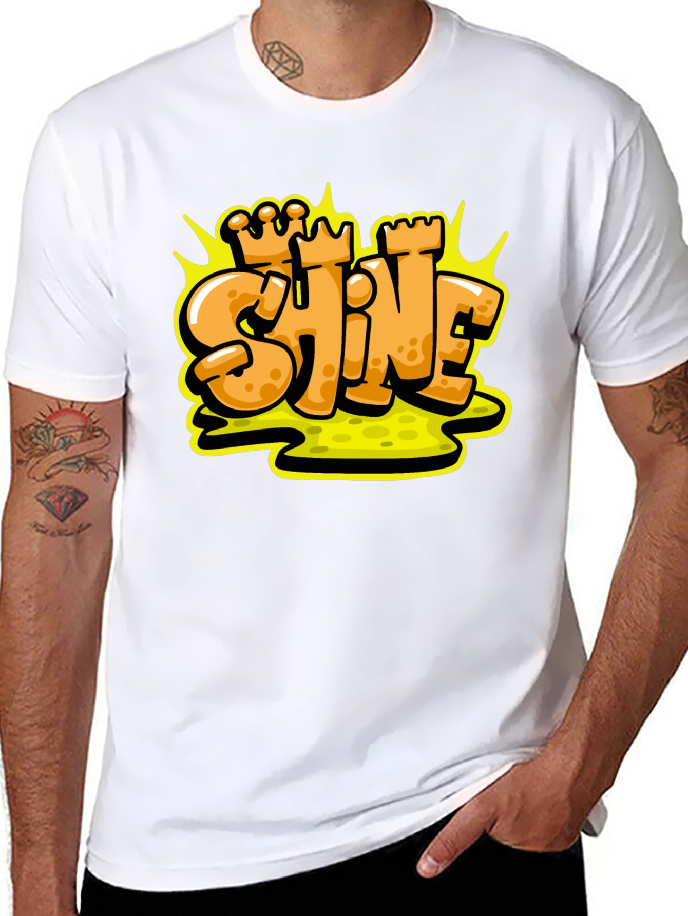 Black Shine Graffiti Style Black T-Shirt view 8