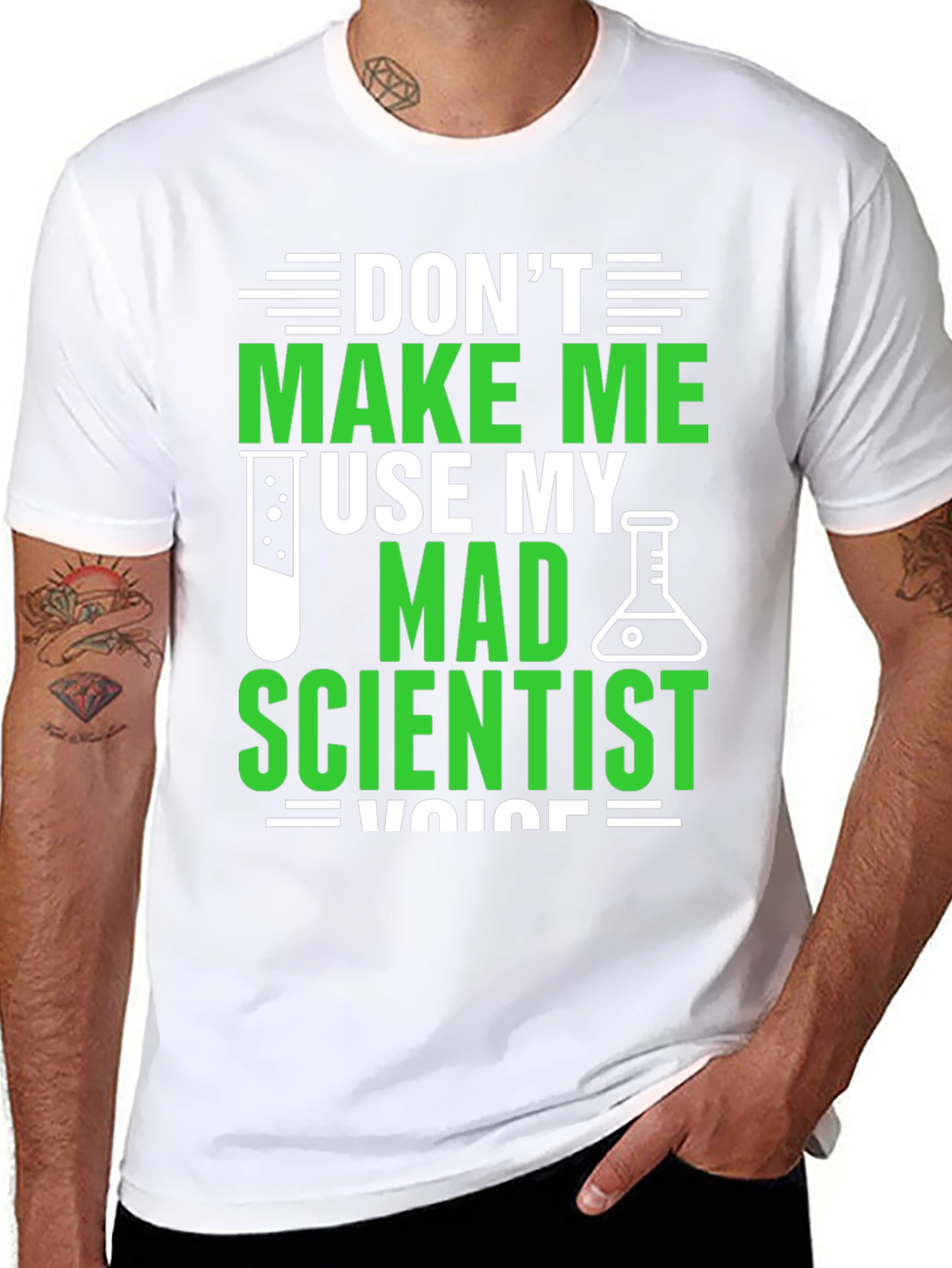 Black Mad Scientist Voice T-Shirt - Funny Science Tee view 8
