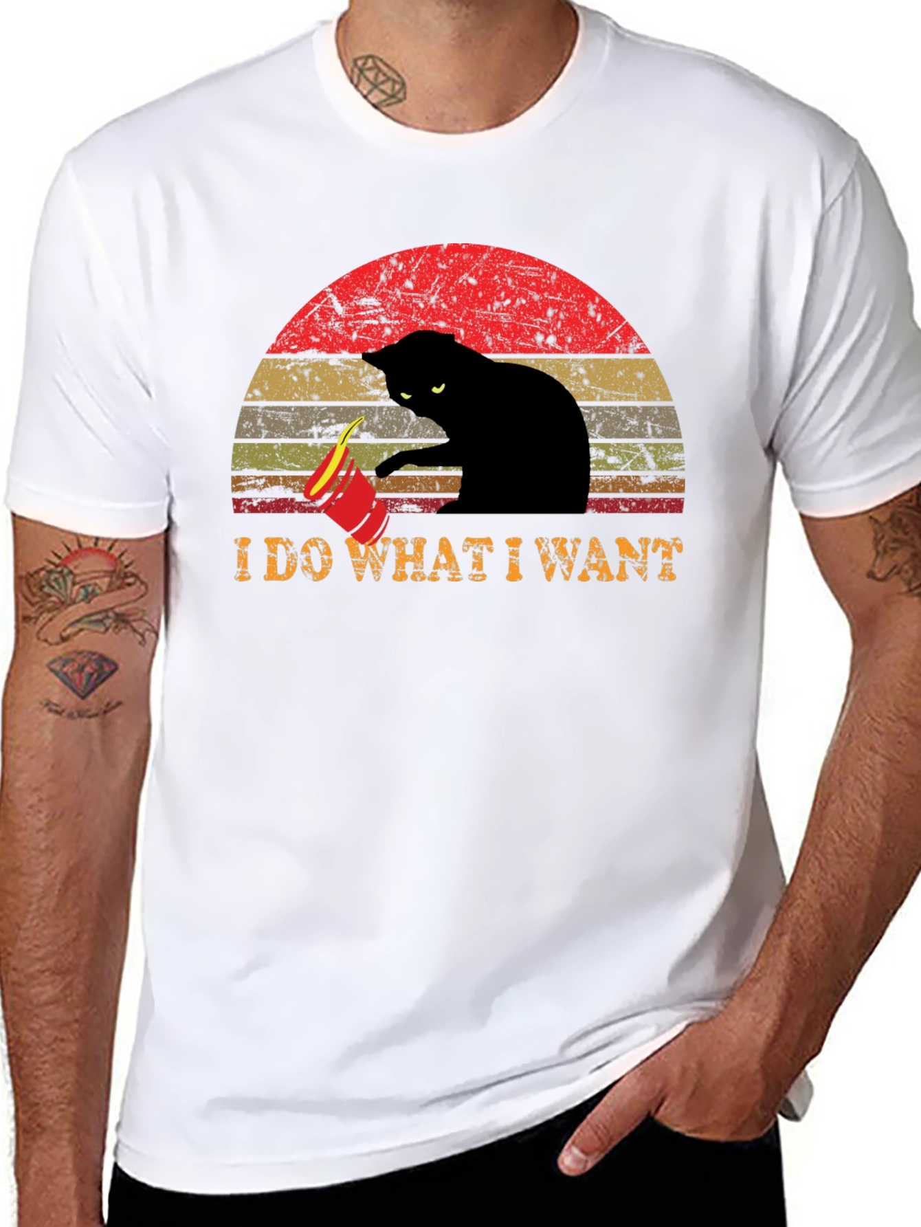 Black I Do What I Want Cat T-Shirt view 8