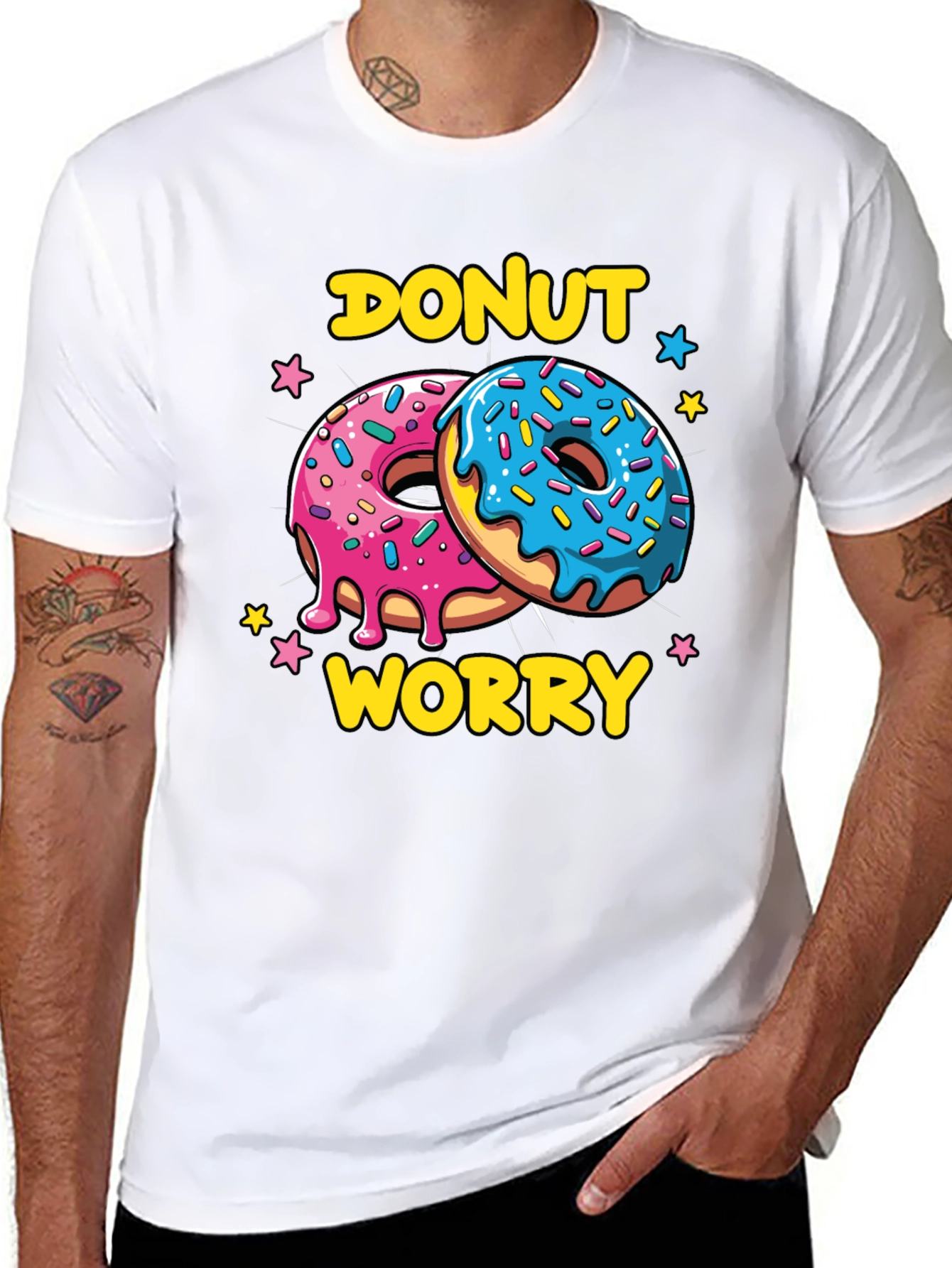 Black Donut Worry Graphic Tee - Comfort and Style view 8