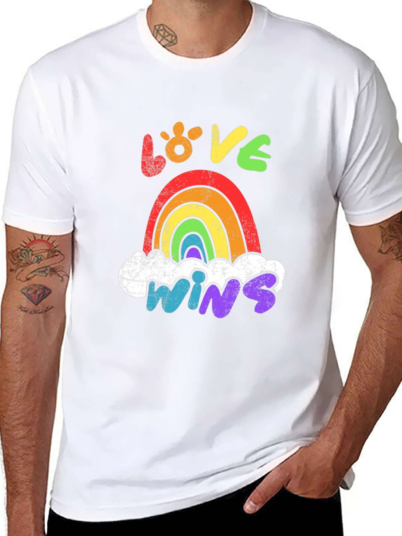 Black Love Wins Rainbow Graphic Tee view 8