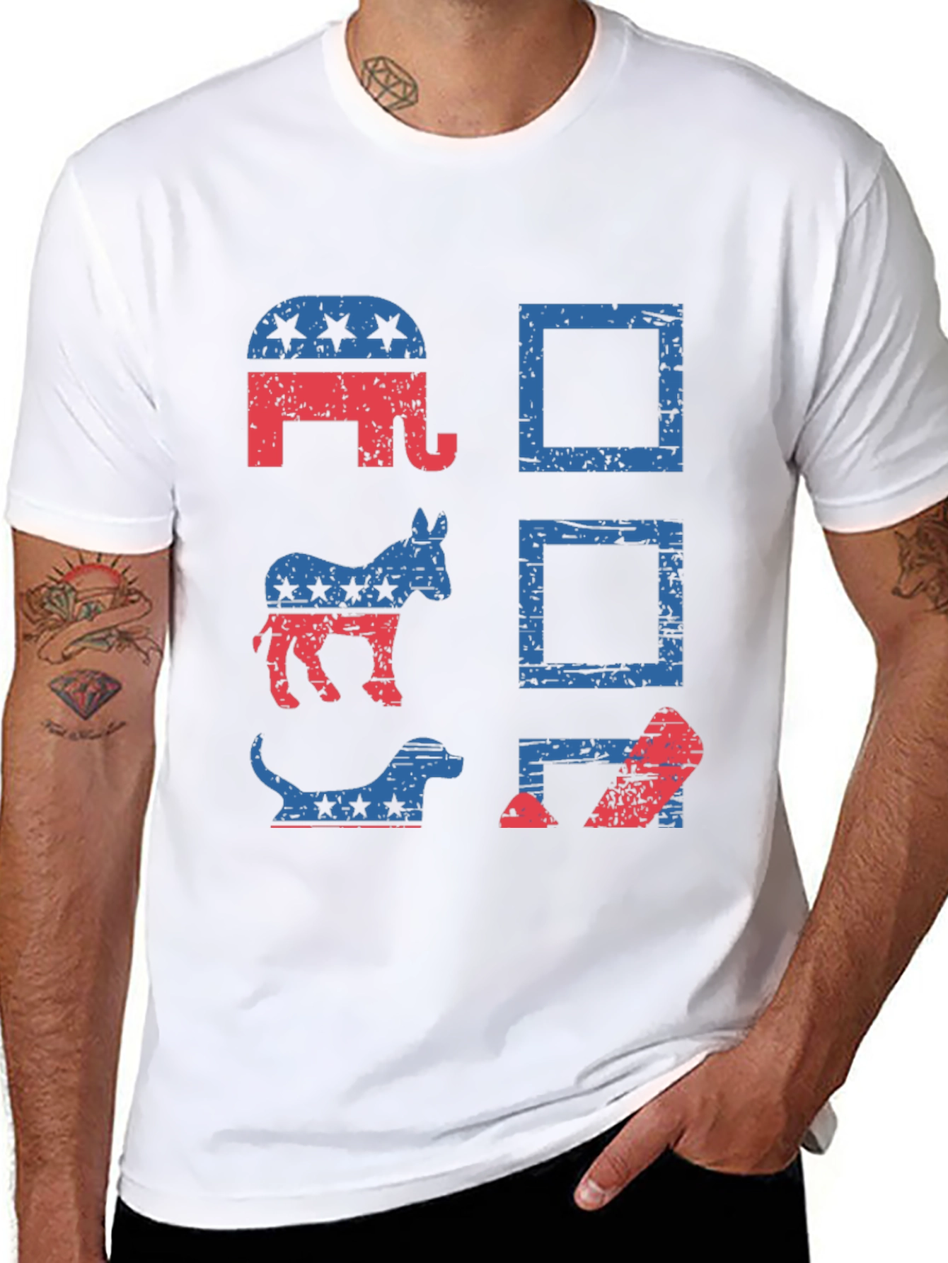 Black Political Animals T-Shirt - Vote Design view 8