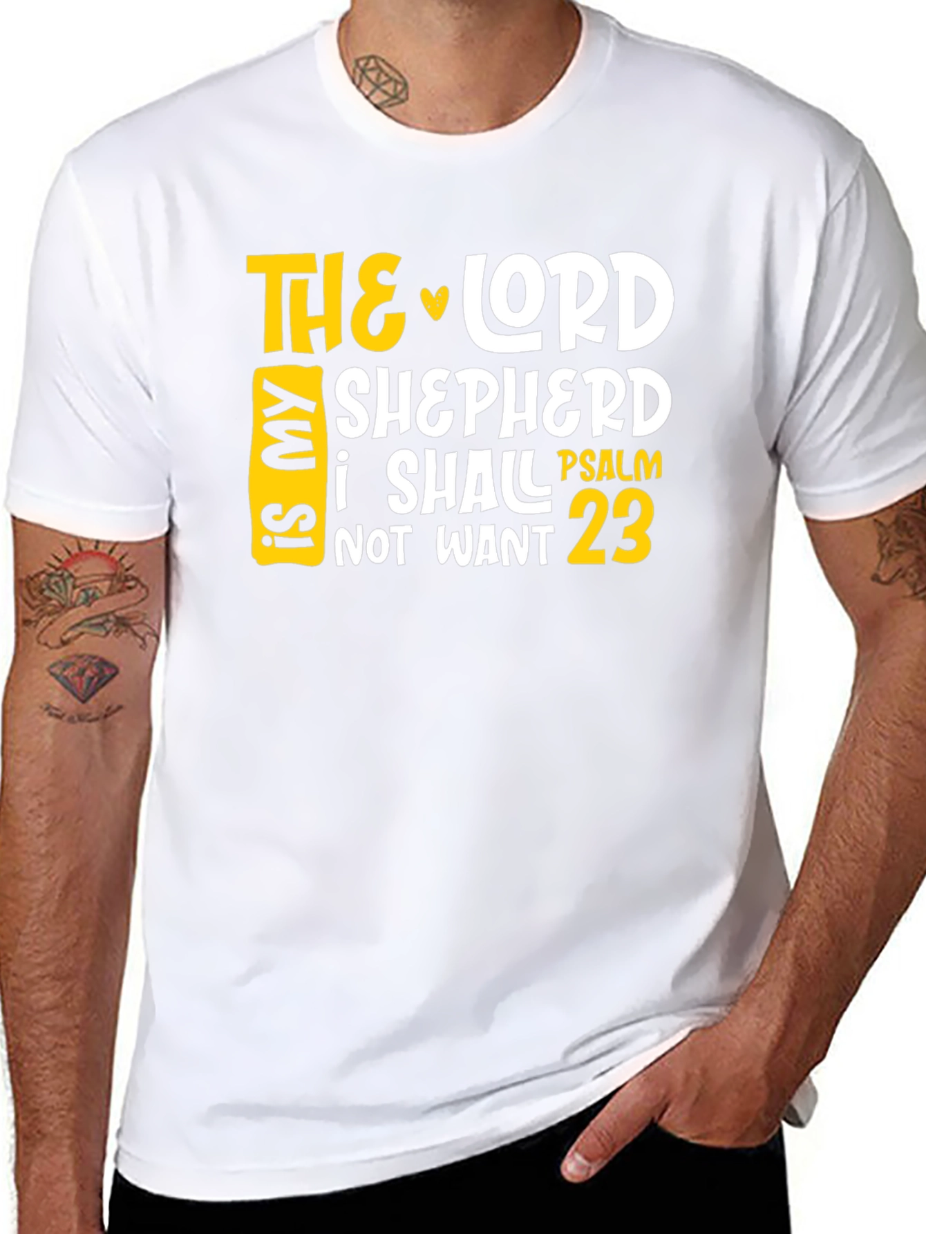 Black The Lord is My Shepherd Psalm 23 T-Shirt view 8