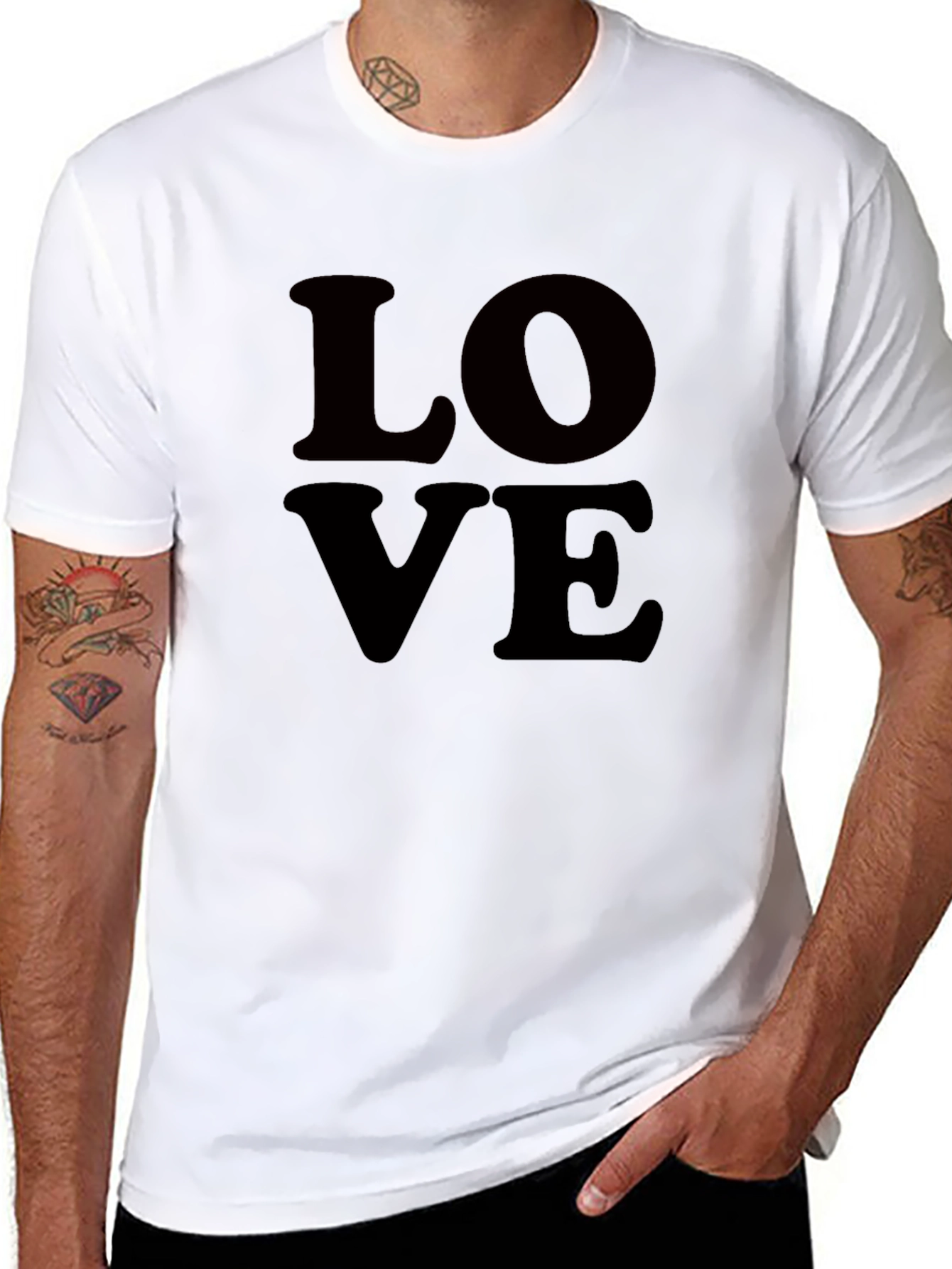 Black Love Graphic Tee - Classic Black Cotton T-Shirt view 8