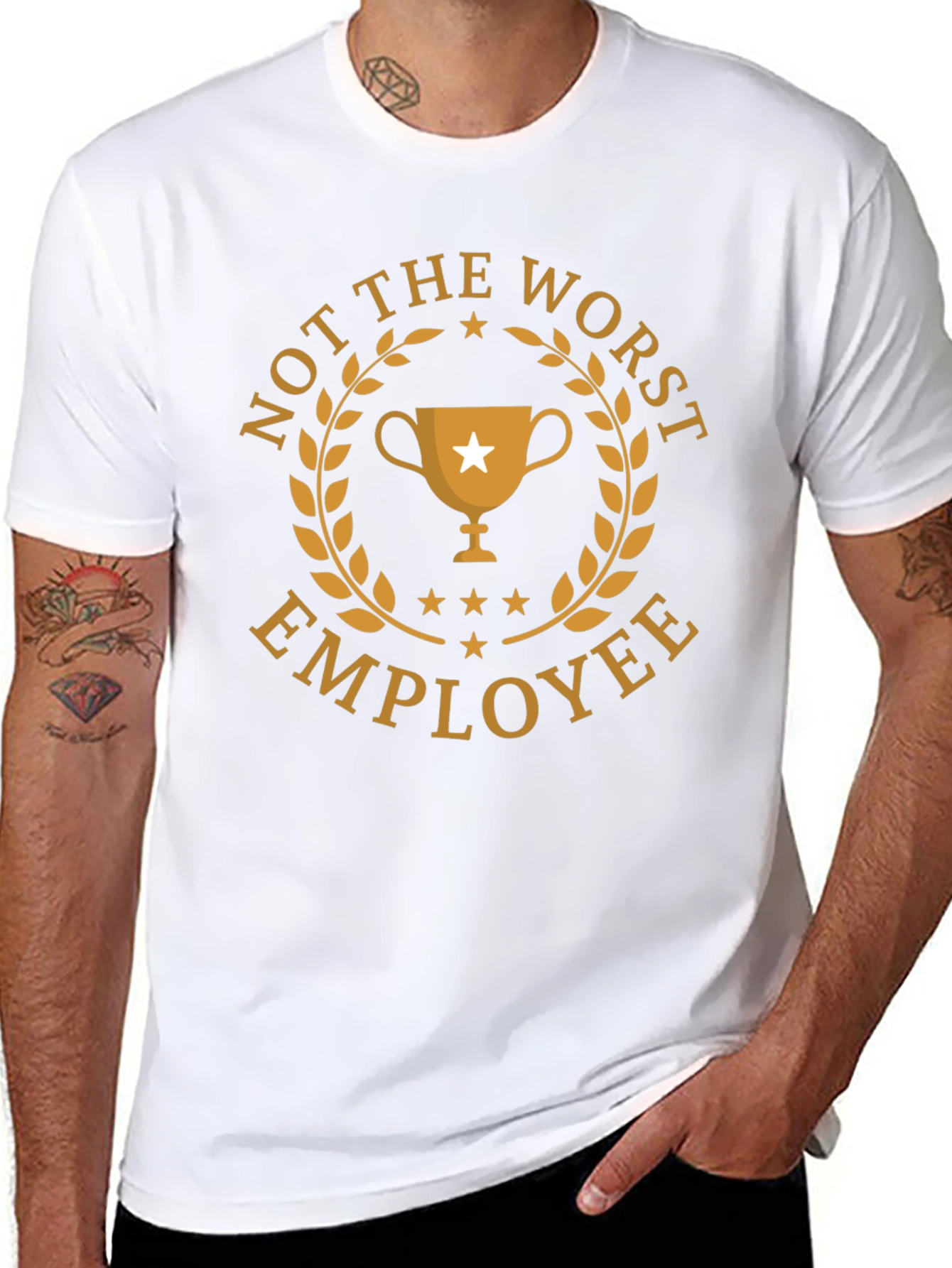 Black Not the Worst Employee Graphic T-Shirt view 8