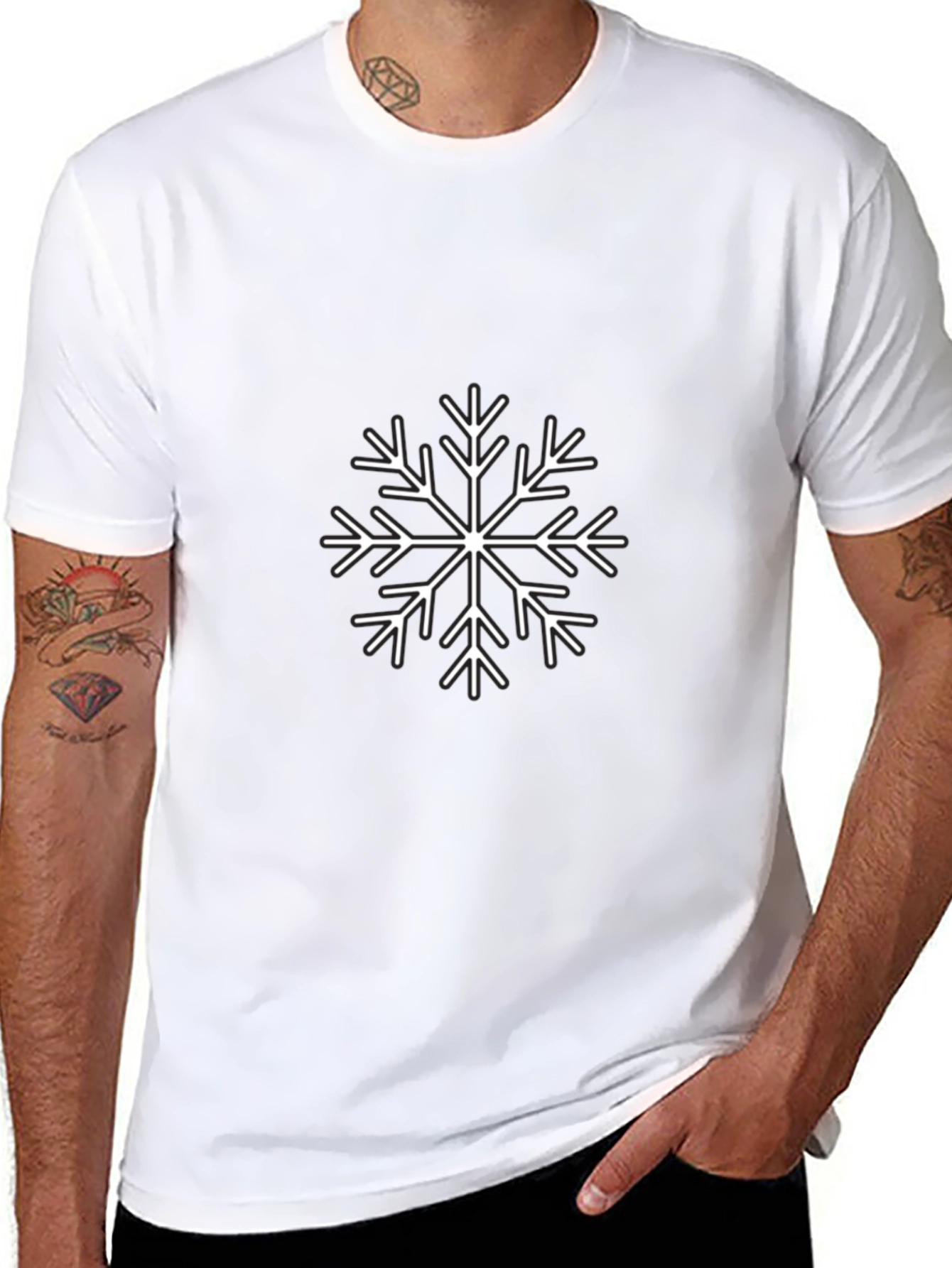 Black Snowflake Graphic Tee - Black view 8