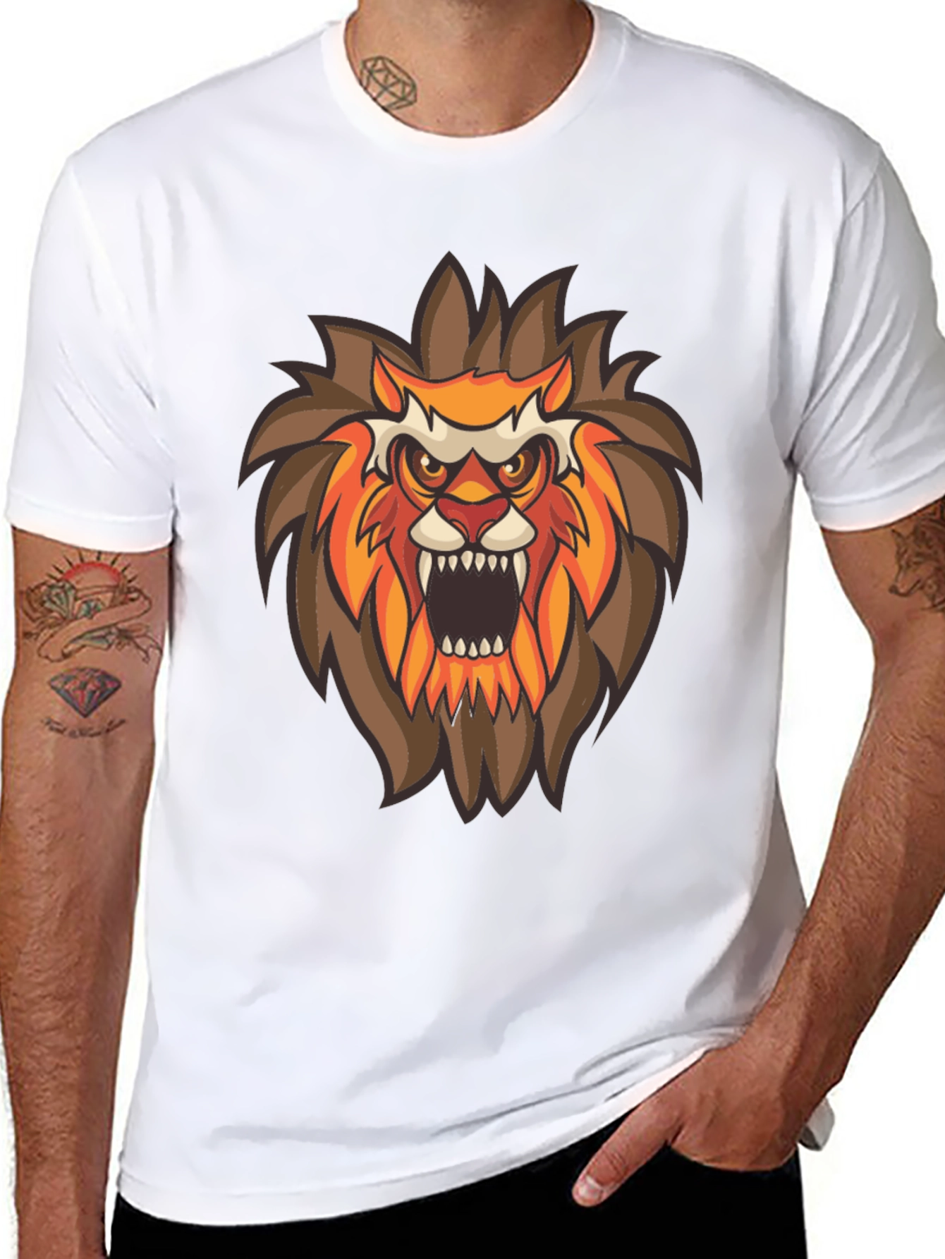Black Lion Graphic T-Shirt - Fierce Animal Tee view 8