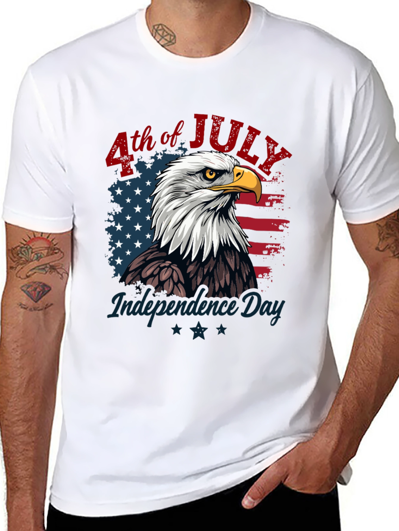 Black Patriotic Eagle T-Shirt - 4th of July Independence Day view 8