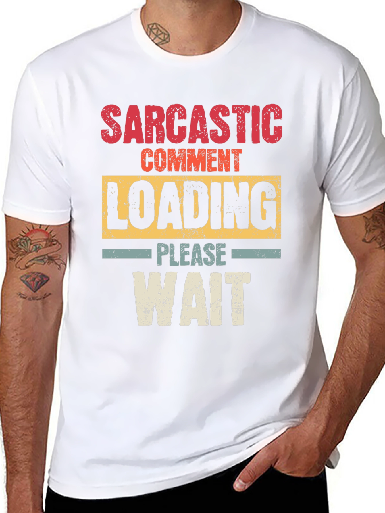 Black Sarcastic Comment Loading Graphic T-Shirt view 8