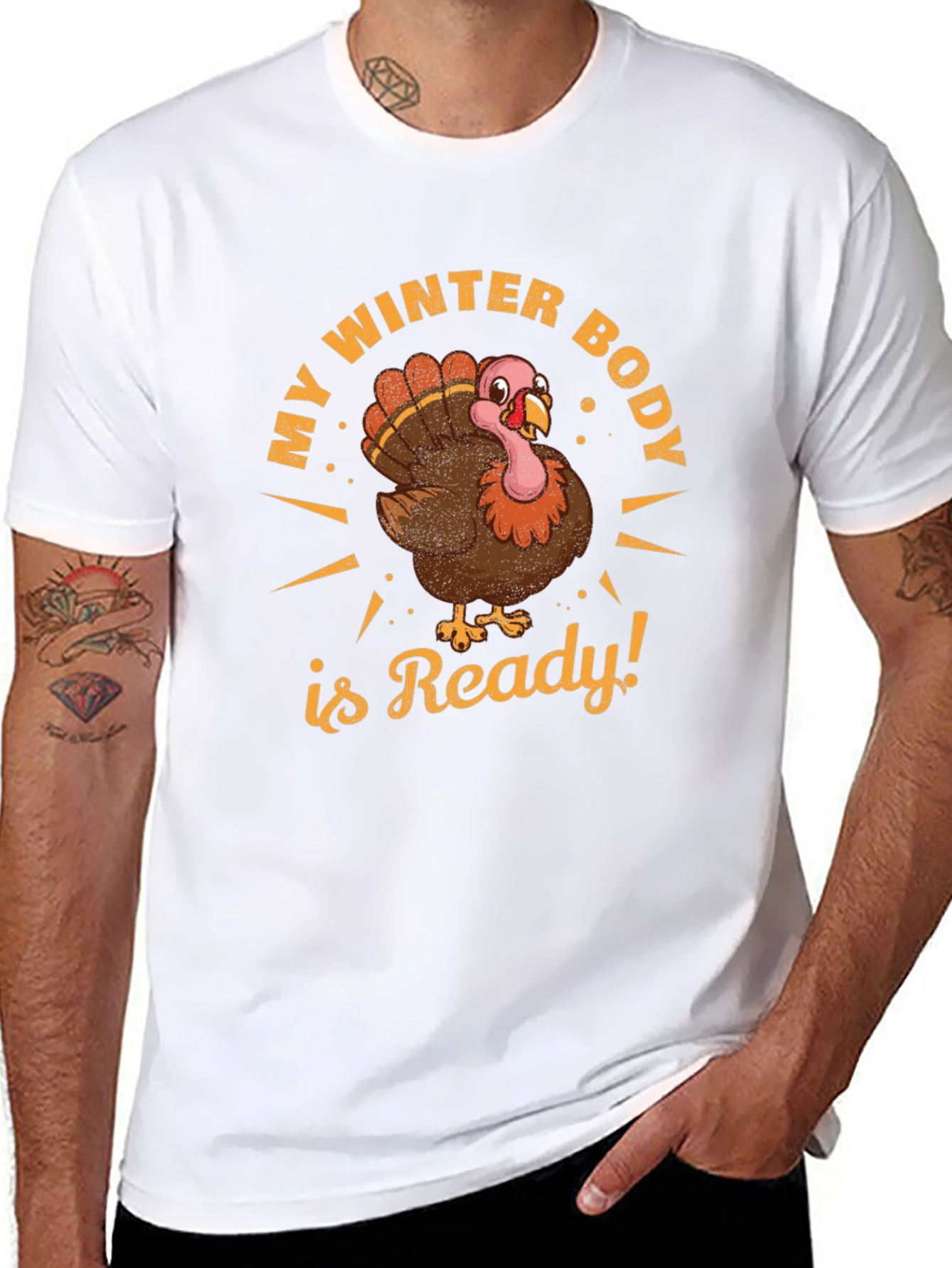 Black My Winter Body Is Ready Turkey T-Shirt view 8