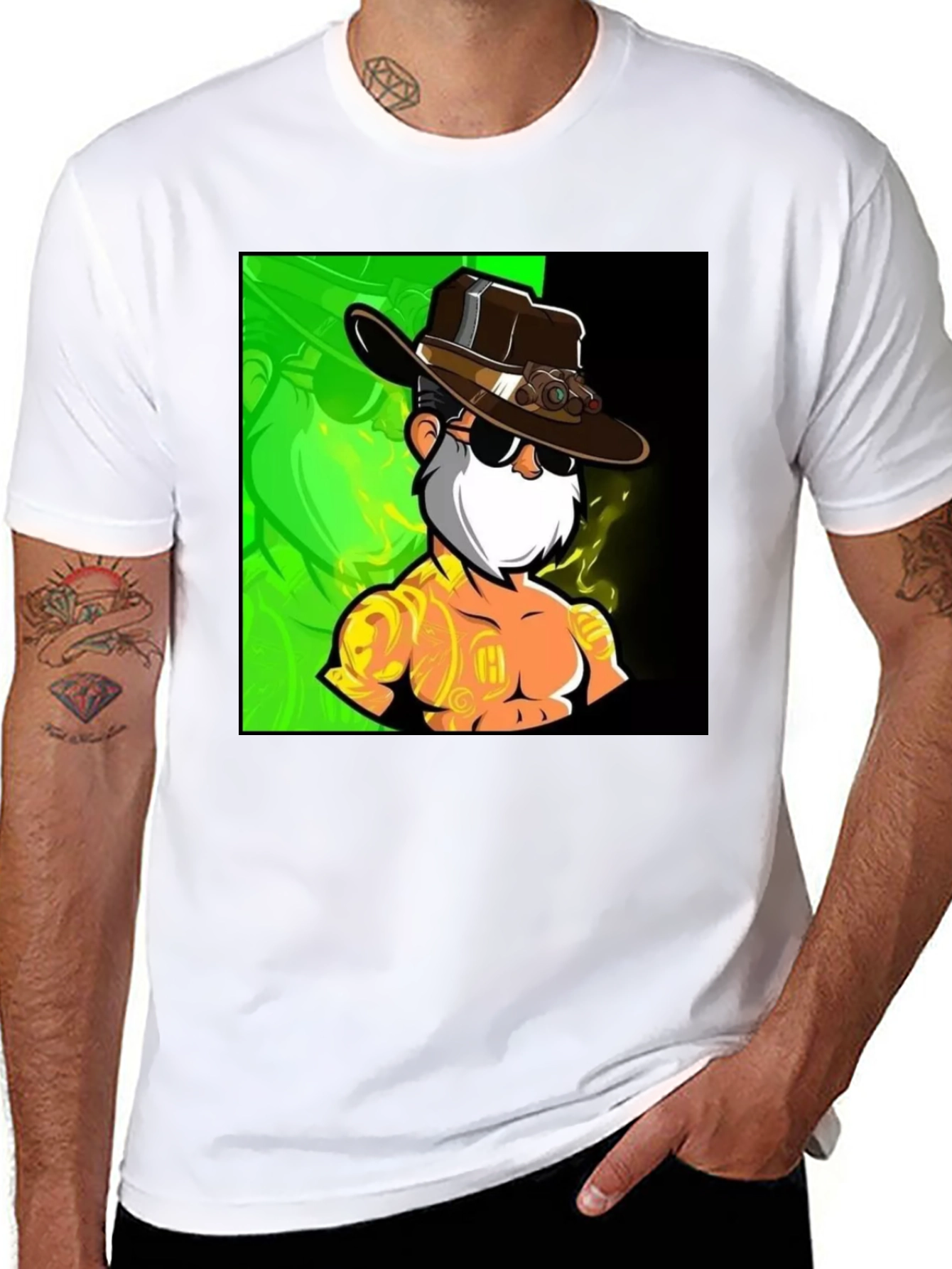 Black Cartoon Character Black T-Shirt view 8