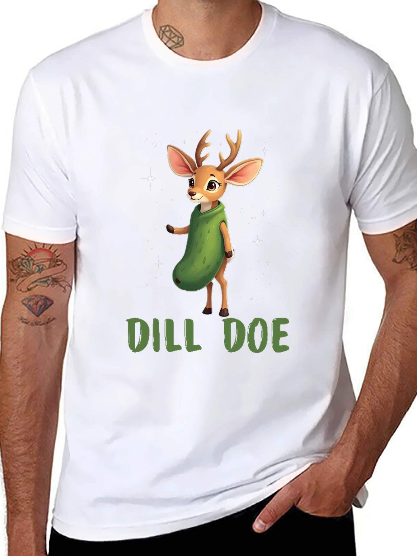 Black Dill Doe Deer Graphic T-Shirt view 8