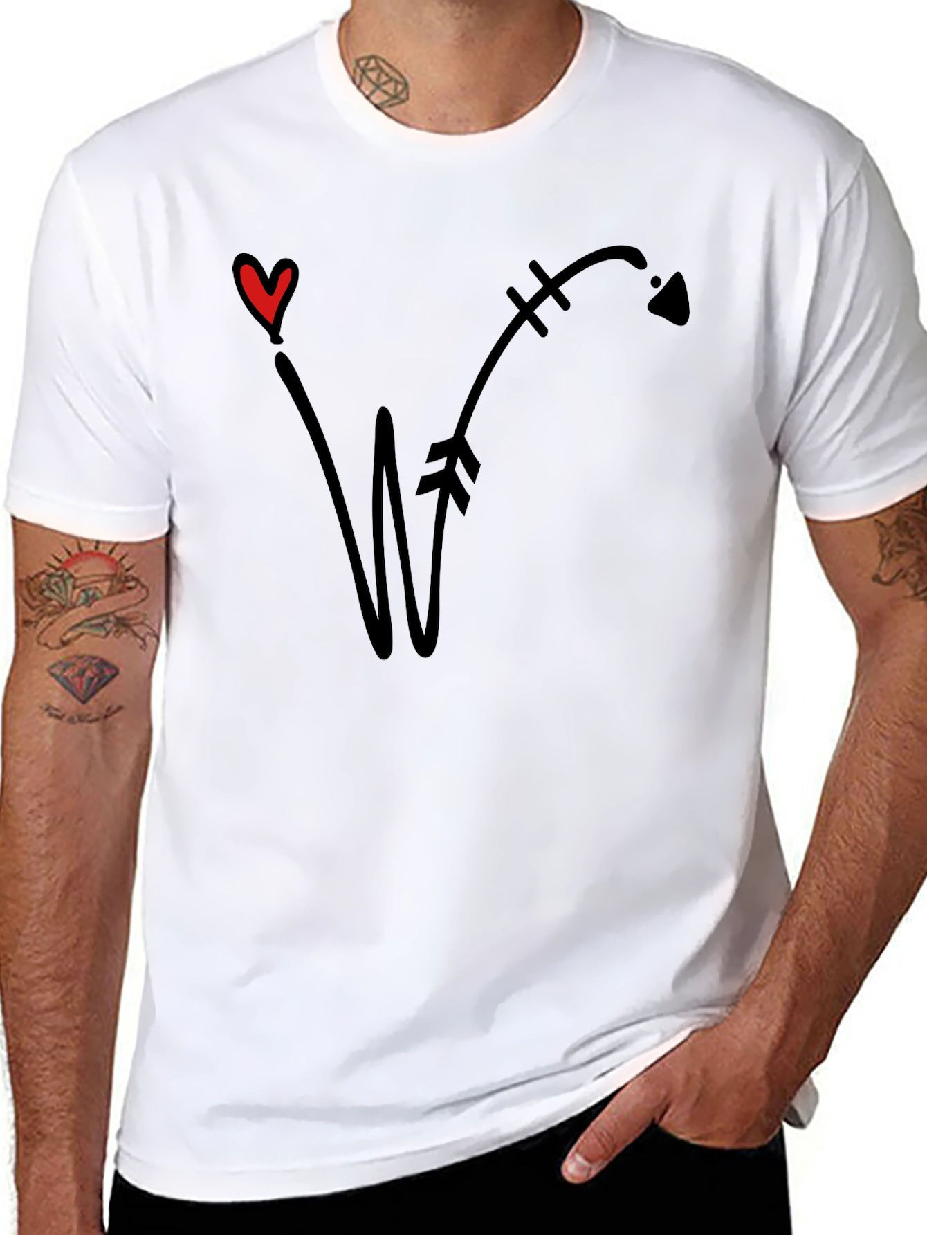 Black Heart Arrow Tee - Love Wins T-Shirt view 8