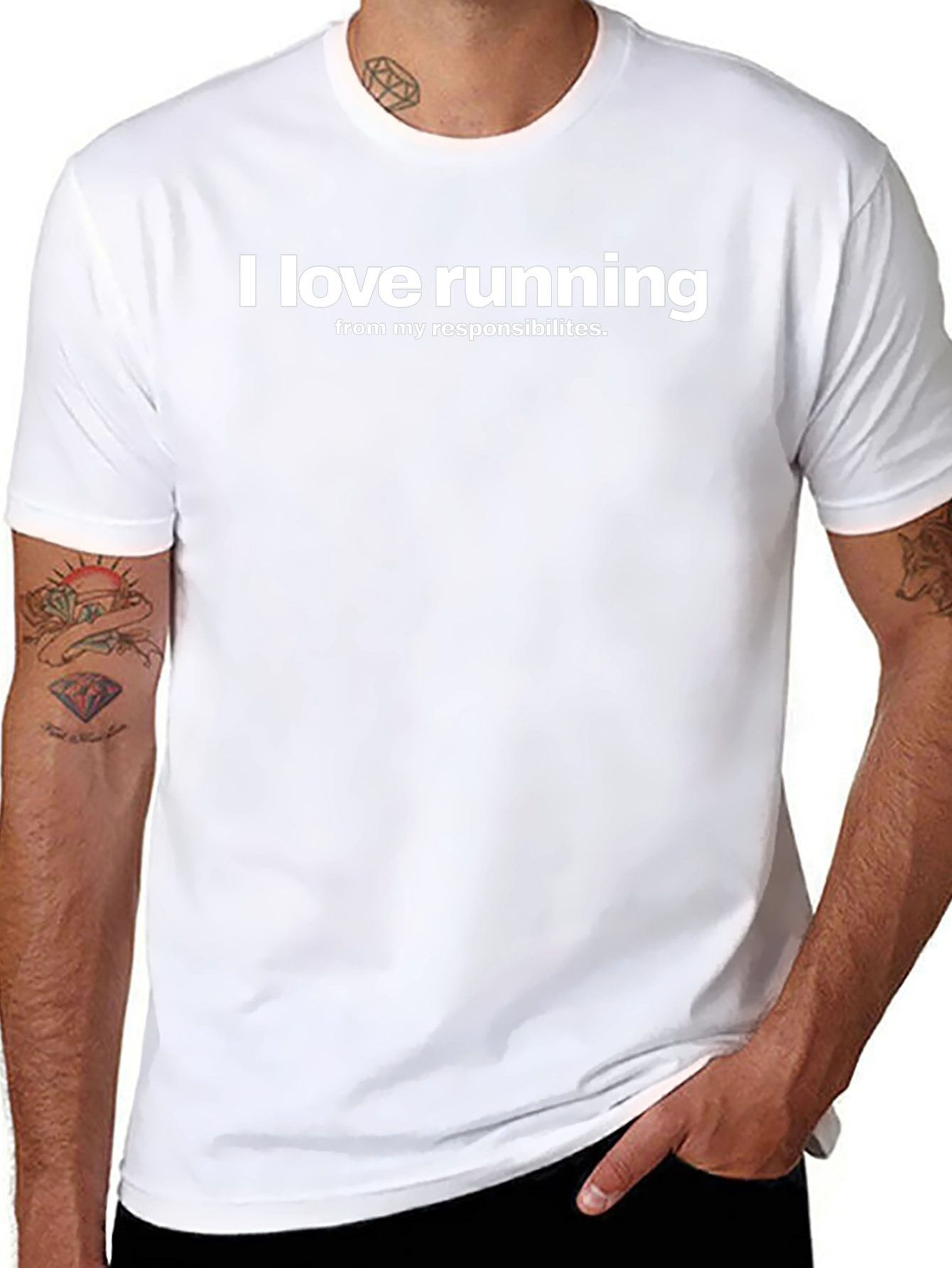 Black Funny Running T-Shirt - I Love Running From Responsibilities view 8