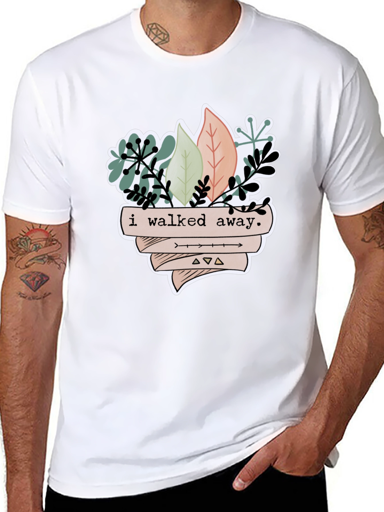 Black I Walked Away Plant Graphic Tee - Unisex view 8