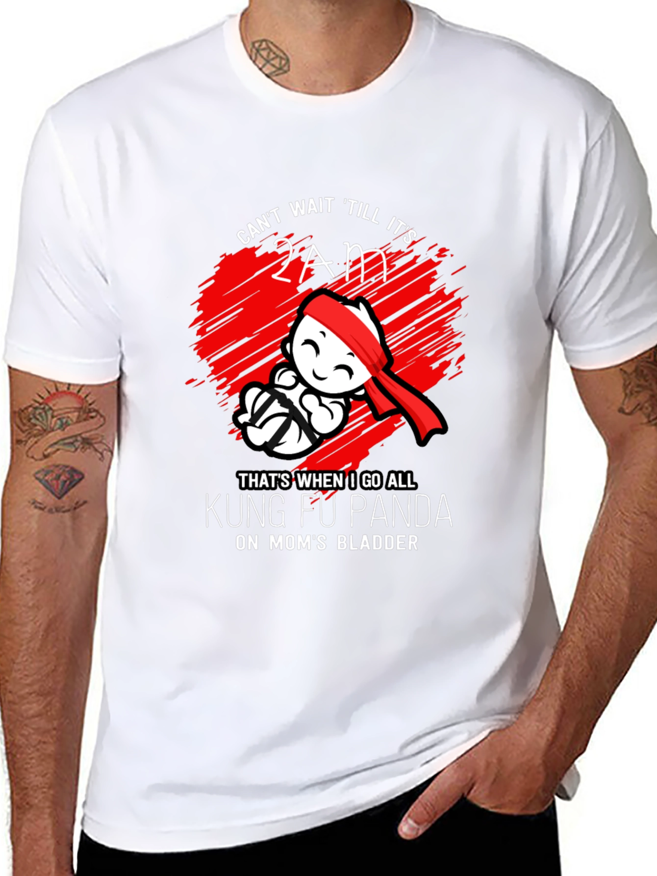 Black Kung Fu Panda Mom's Bladder Funny T-Shirt view 8