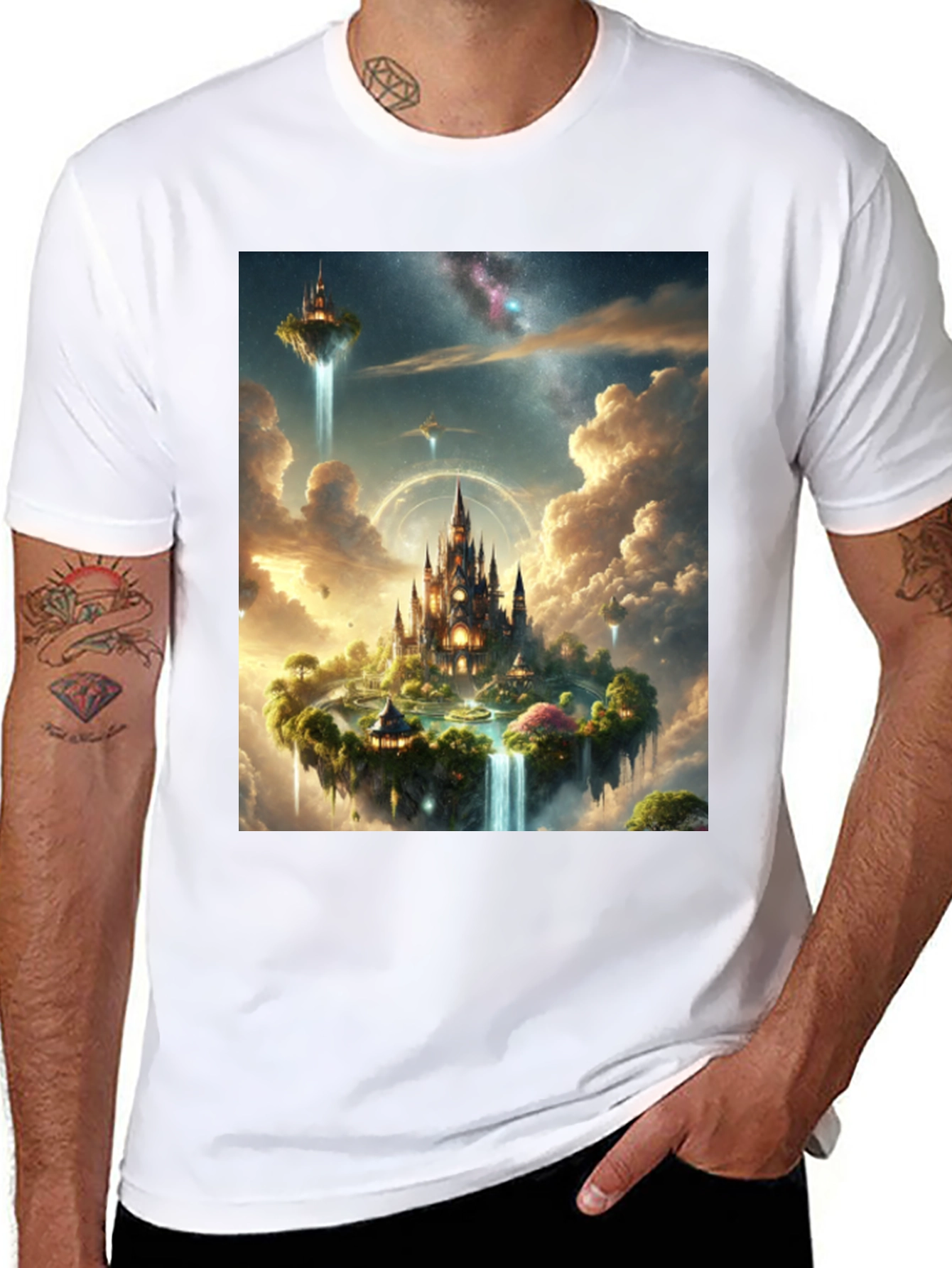 Black Fantasy Island Graphic Tee - Black Cotton Shirt view 8