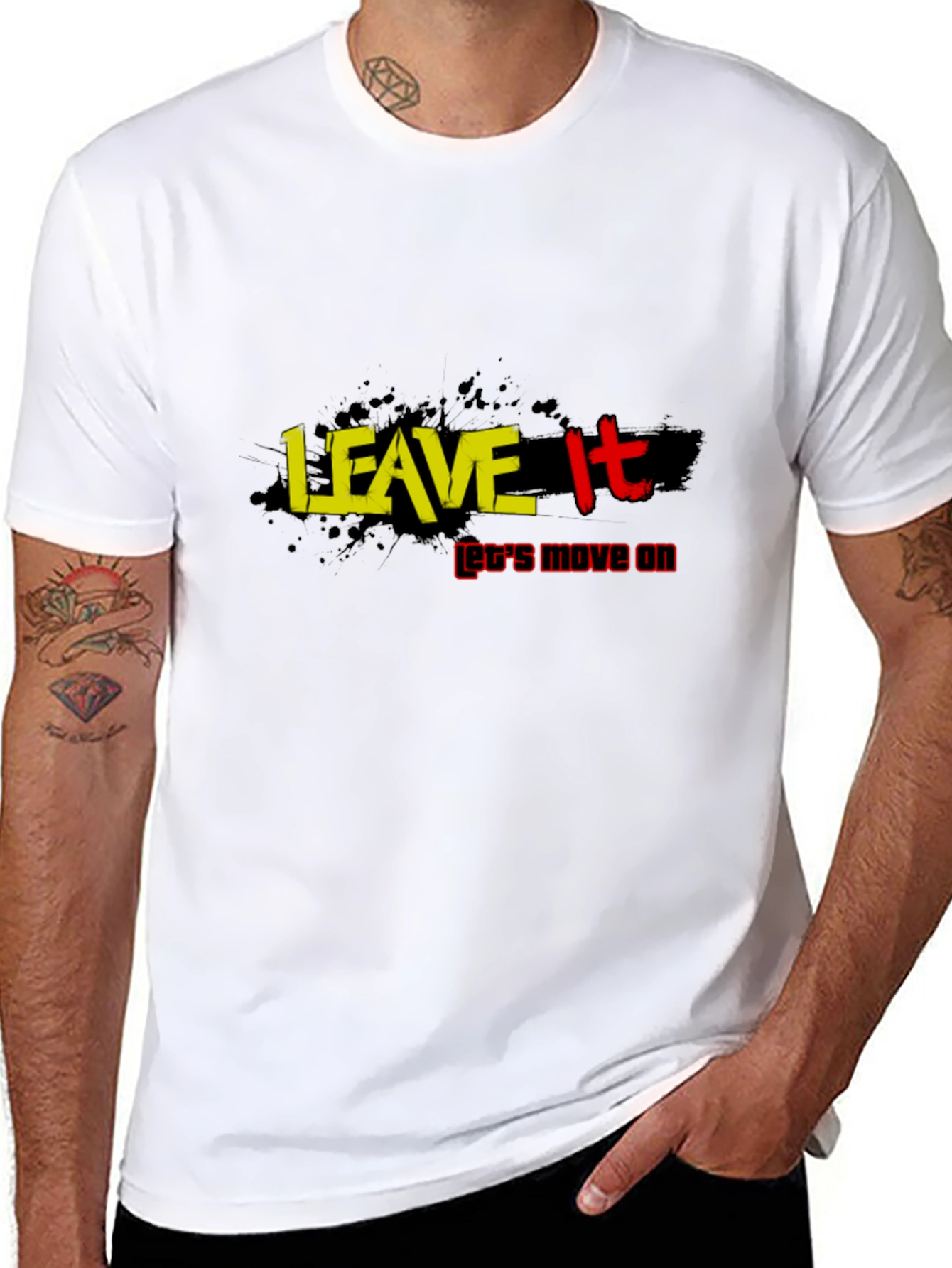 Black Leave It T-Shirt: Move On Inspirational Tee view 8