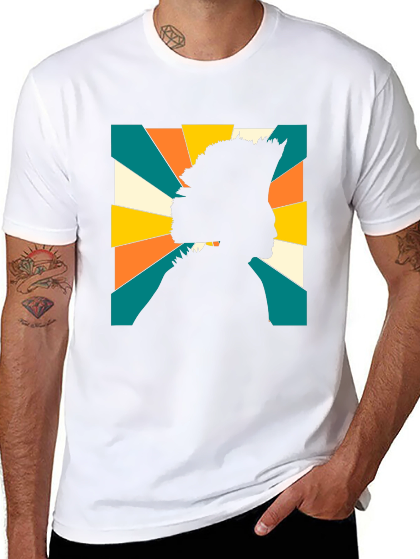 Black Retro Silhouette Graphic T-Shirt view 8