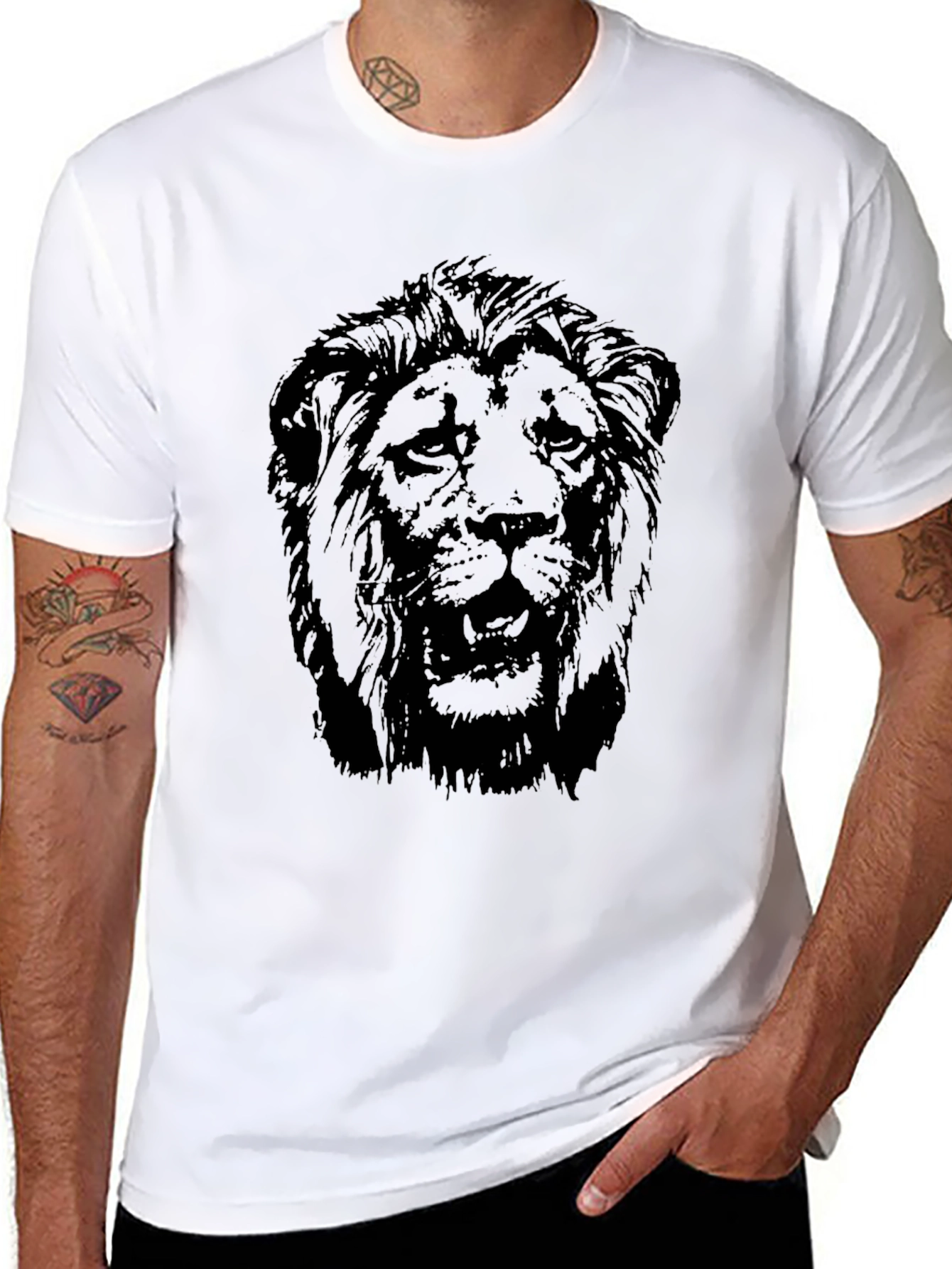 Black Black Lion Graphic Tee - Fierce Style view 8