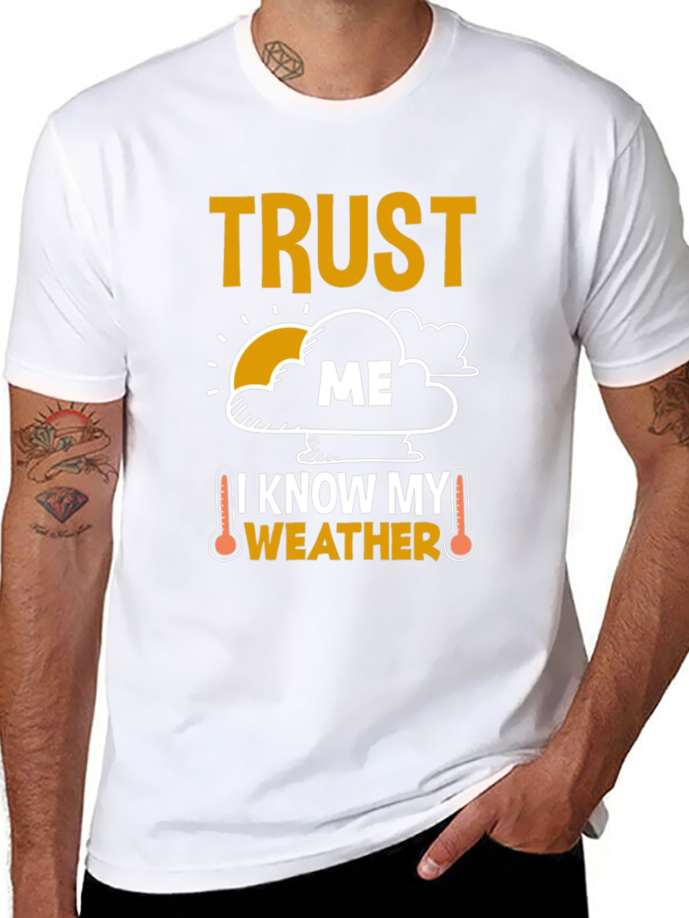 Black Trust Me I Know My Weather Funny T-Shirt view 8