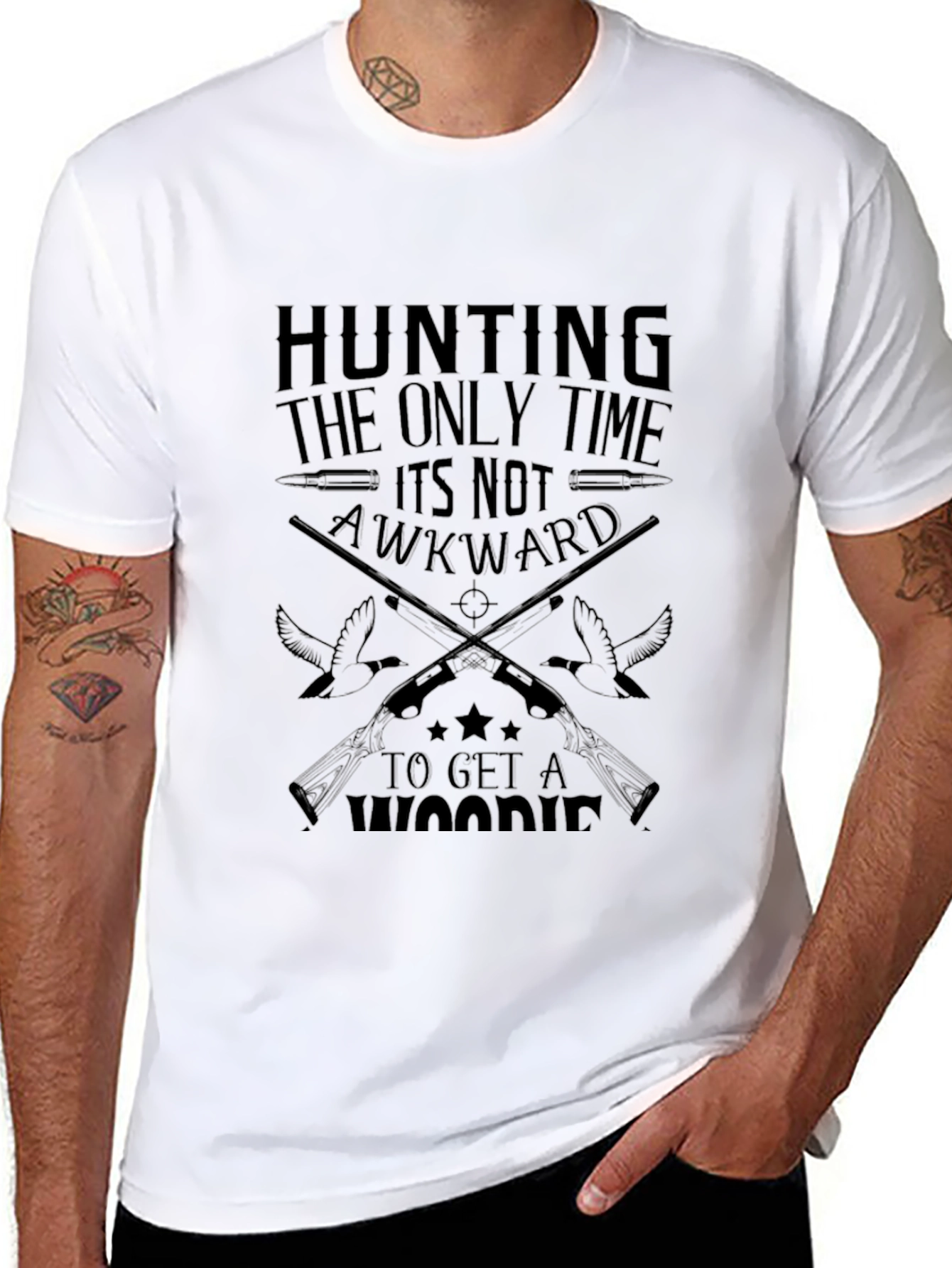 Black Hunting T-Shirt - The Only Time It's Not Awkward view 8