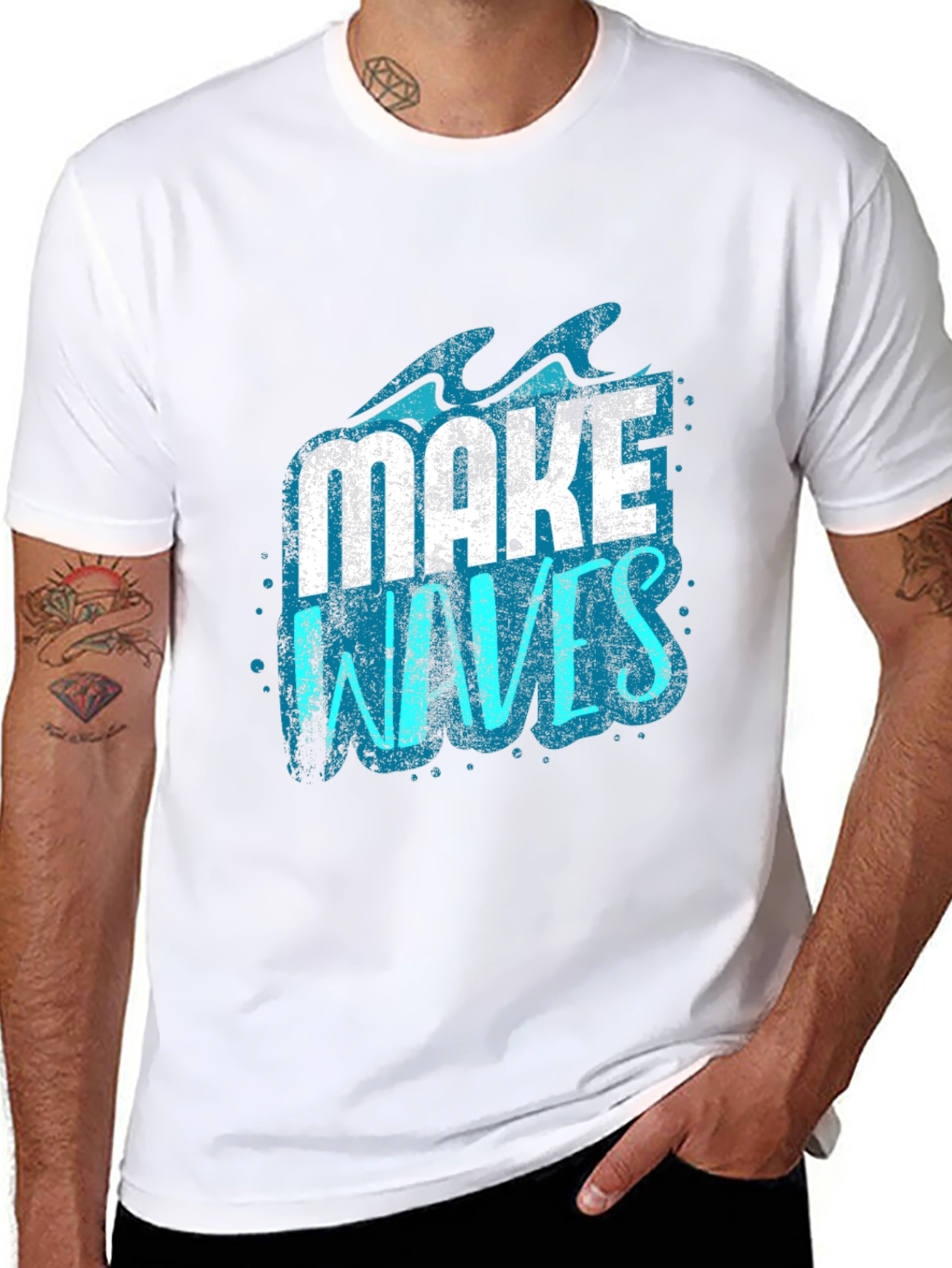 Black Make Waves Graphic Tee - Black Short Sleeve T-Shirt view 8