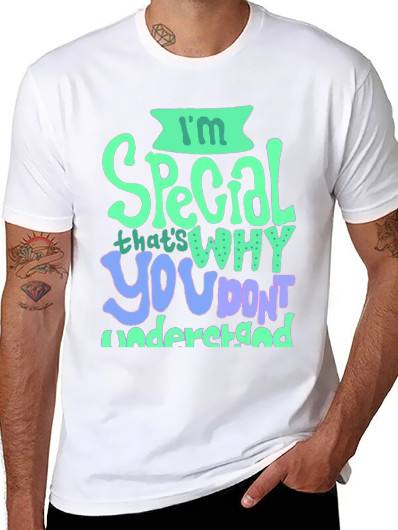 Black I'm Special Graphic Tee - Novelty T-Shirt view 8