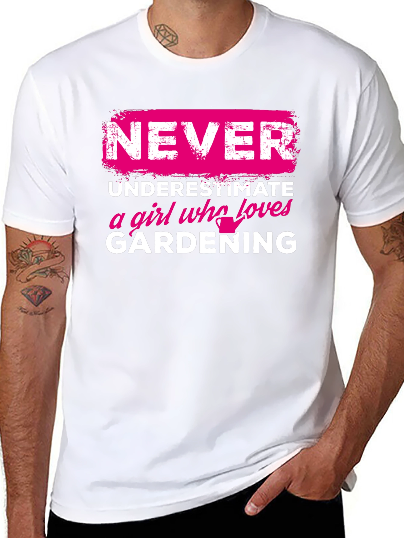 Black Gardening Girl T-Shirt: Never Underestimate view 8
