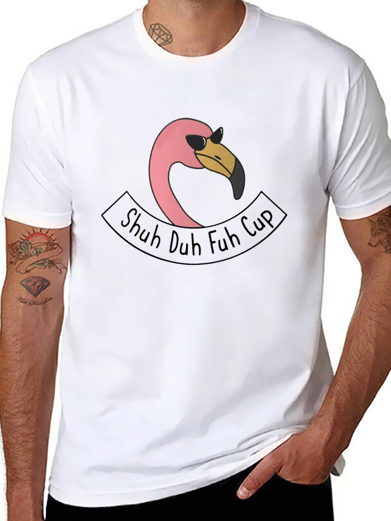 Black Shuh Duh Fuh Cup Flamingo T-Shirt view 8