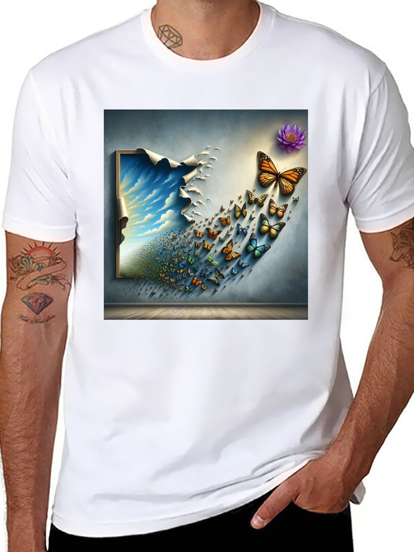Black Butterfly Dreamscape Graphic Tee view 8