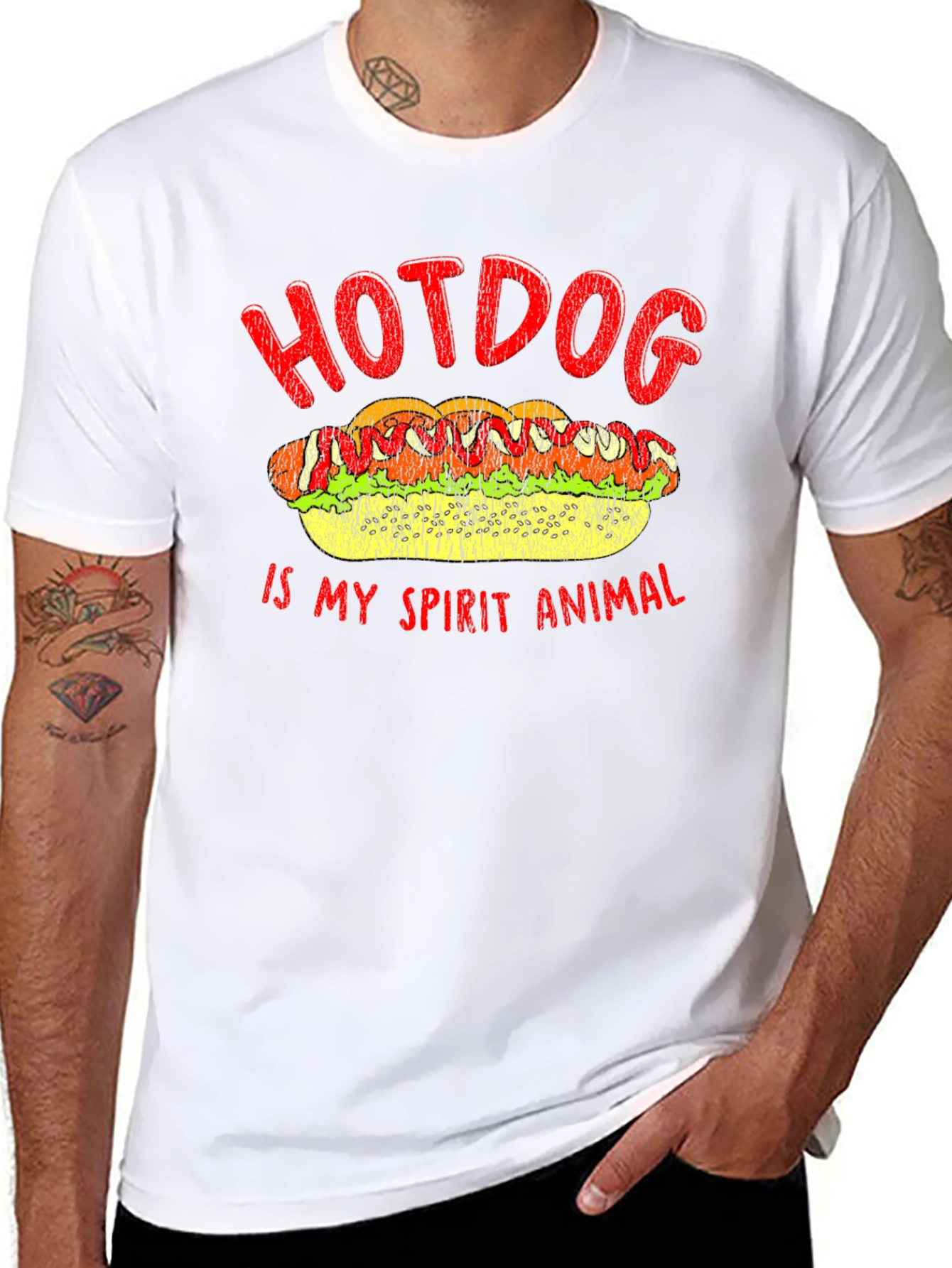 Black Hotdog Spirit Animal T-Shirt - Foodie Tee view 8