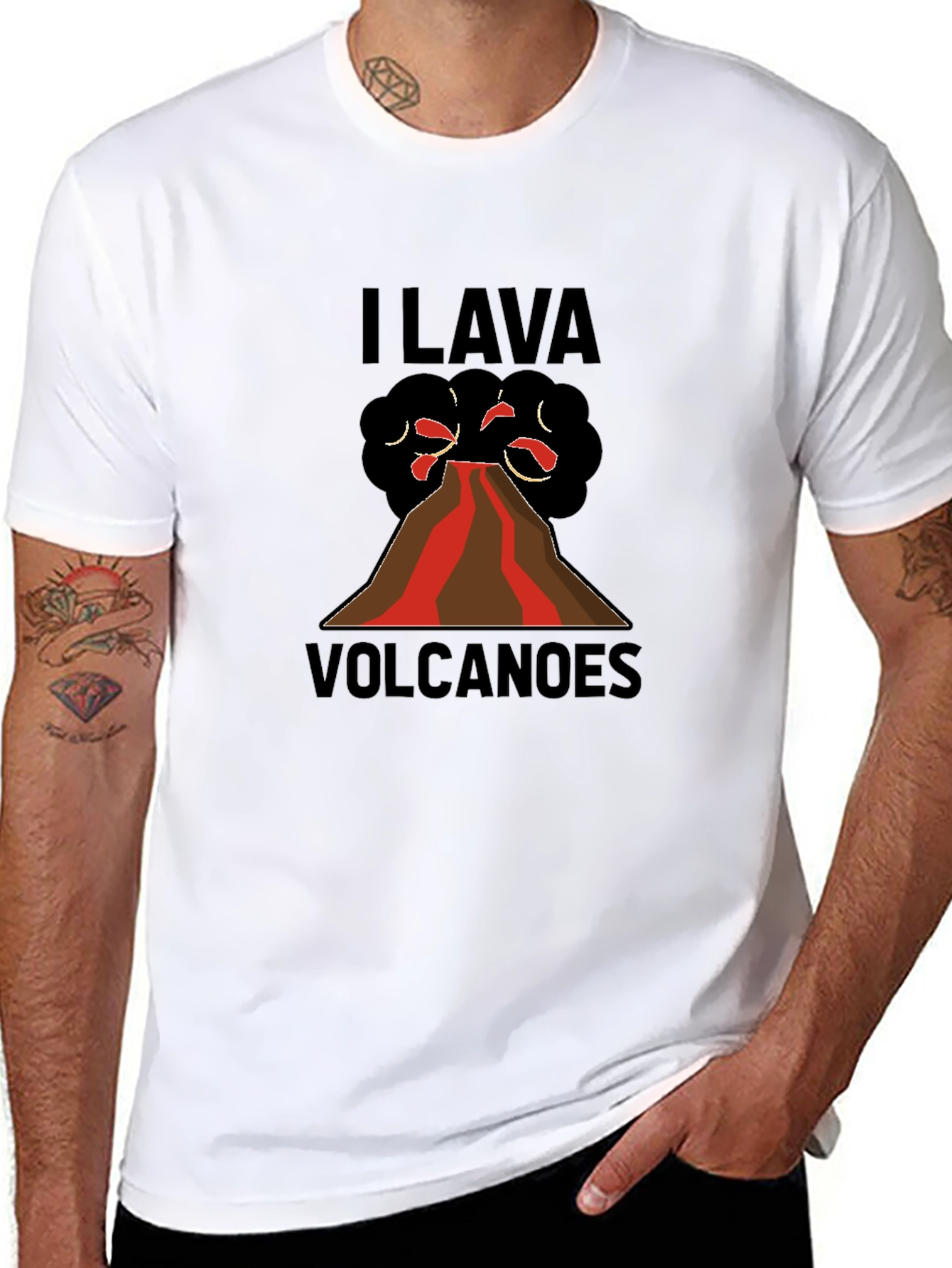 Black I Lava Volcanoes Graphic T-Shirt view 8