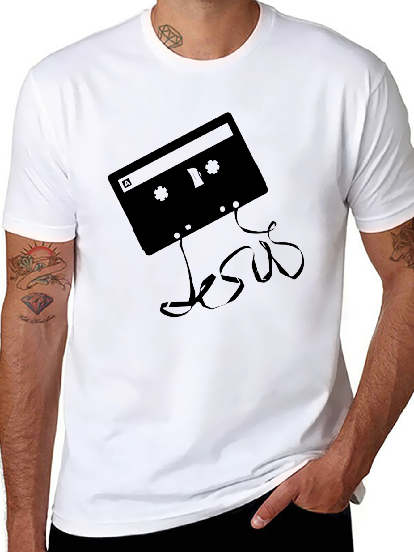 Retro Cassette Tape 'Jesus' T-Shirt - 8