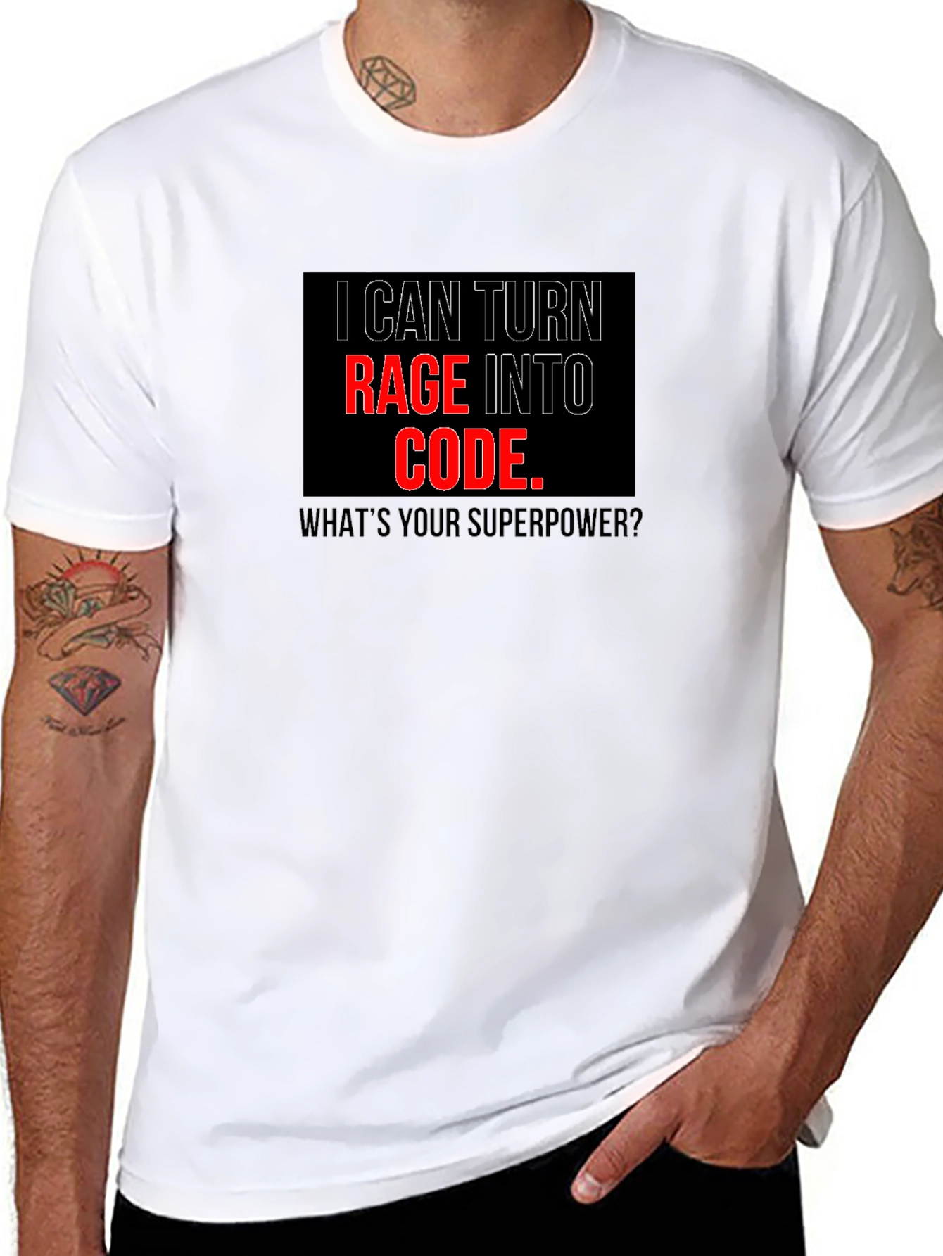 Black Rage to Code Graphic T-Shirt view 8