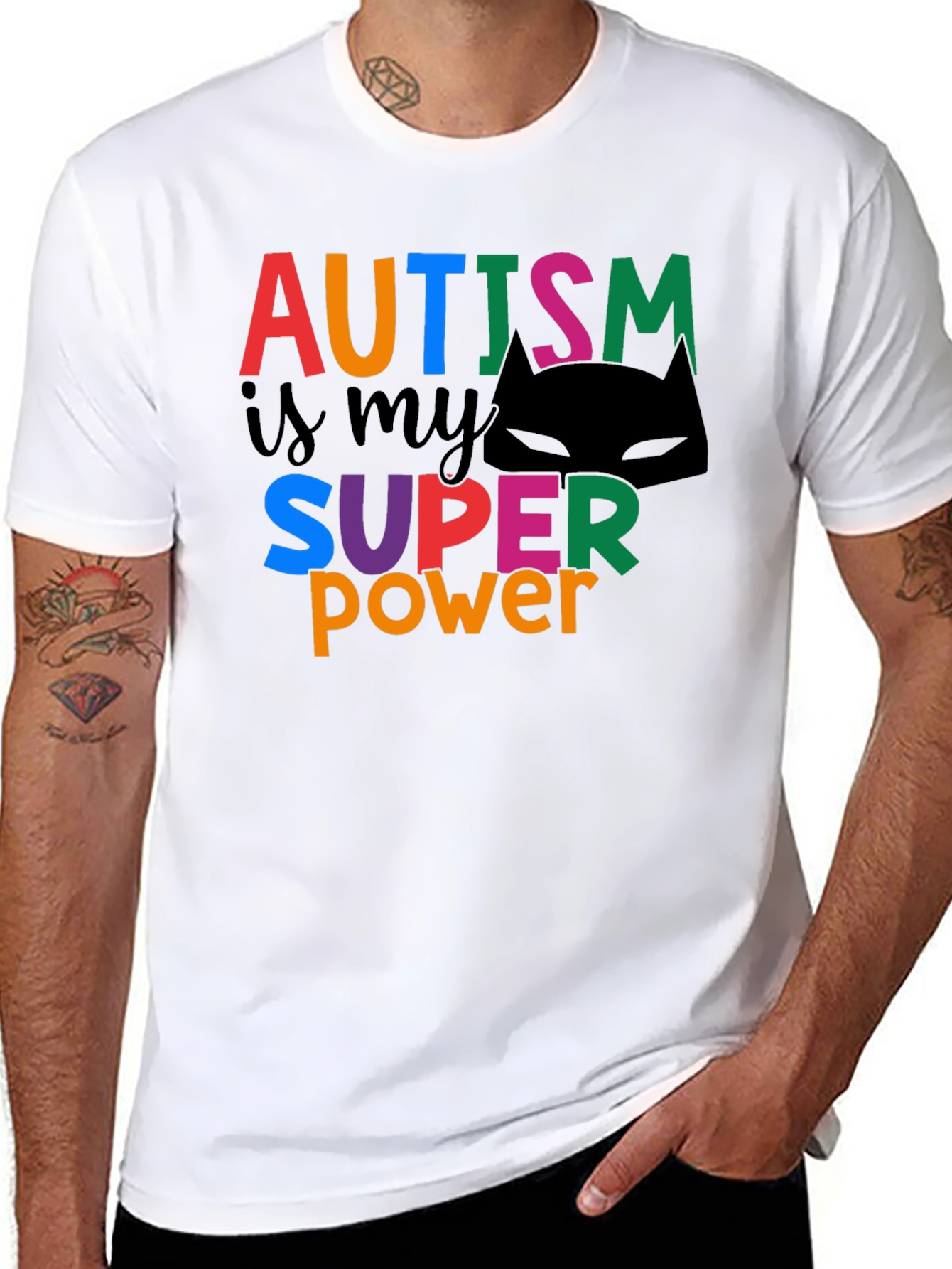 Black Autism is My Superpower T-Shirt - Black view 8