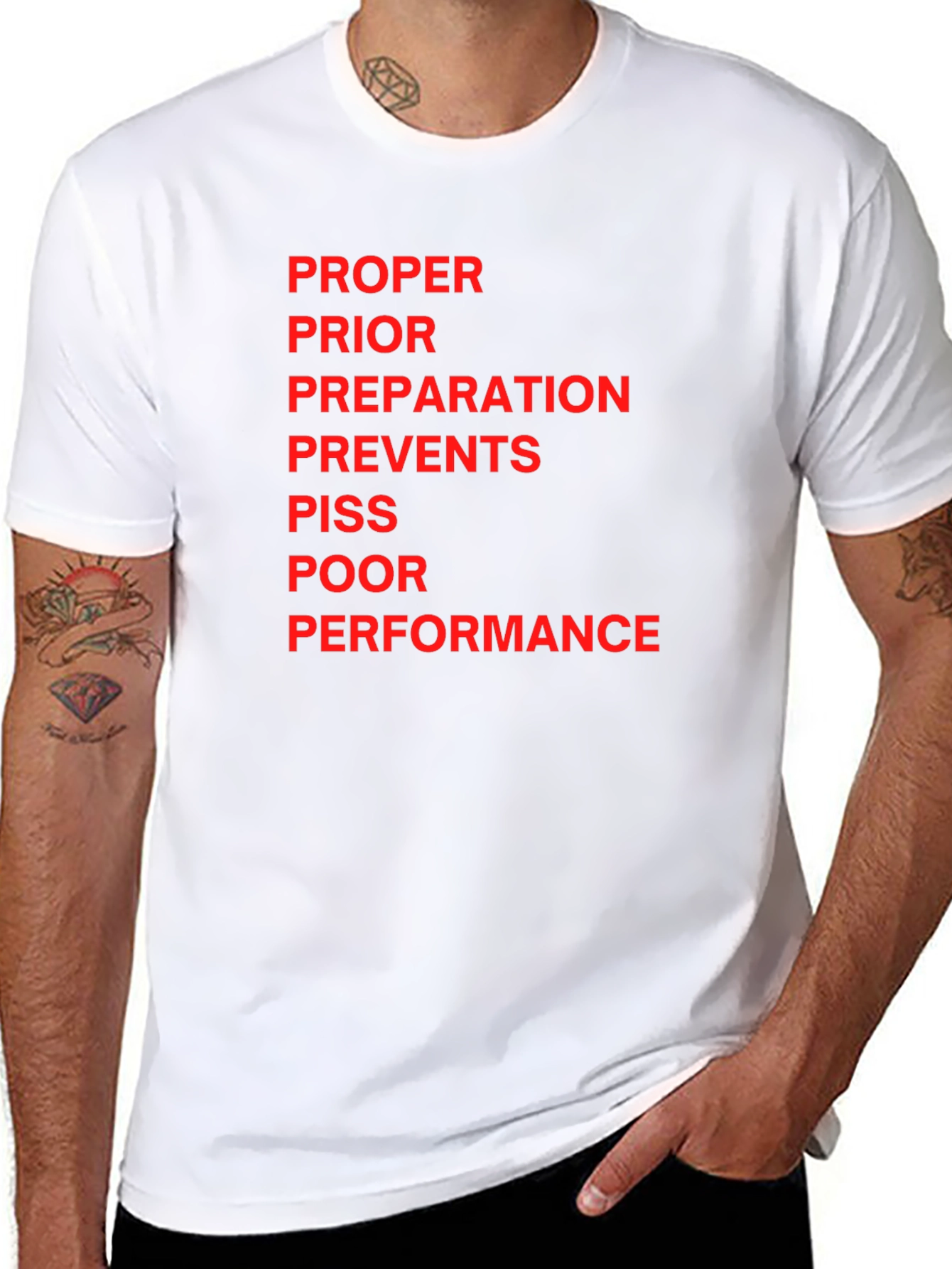 Black Proper Preparation Funny Slogan T-Shirt view 8