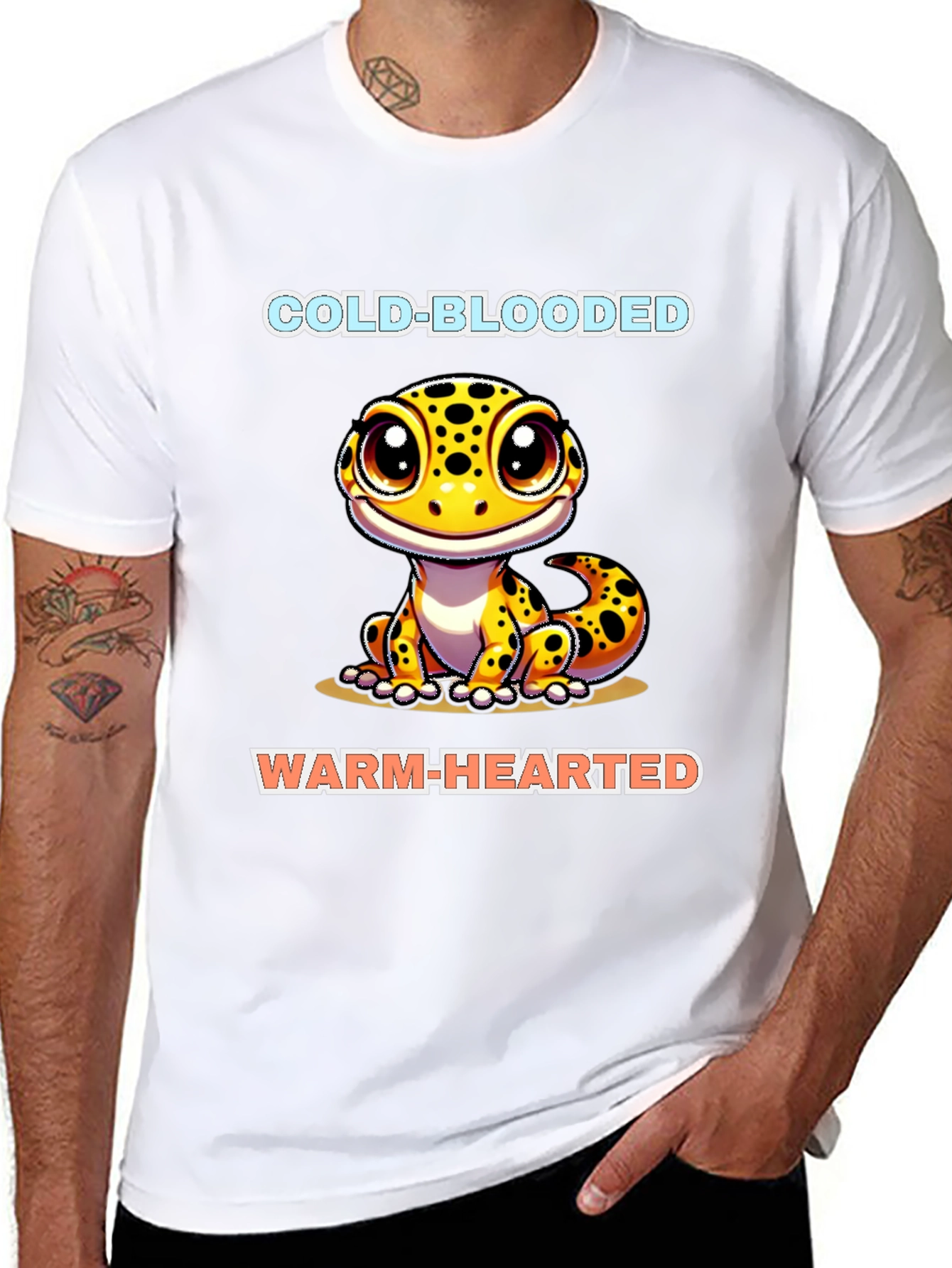 Cold-Blooded Warm-Hearted Lizard Graphic Tee - 8
