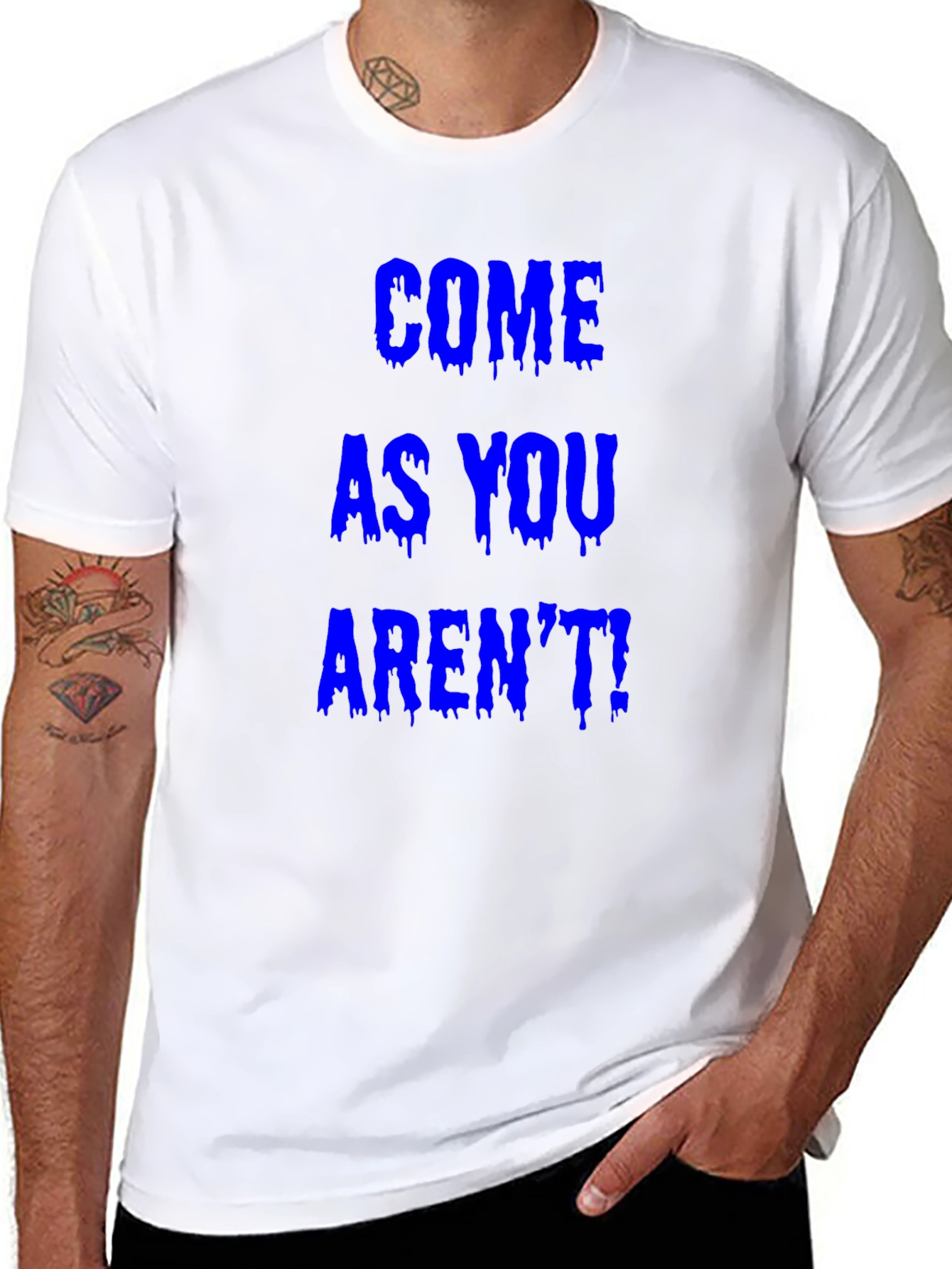 Black Come As You Aren't! Graphic Tee view 8