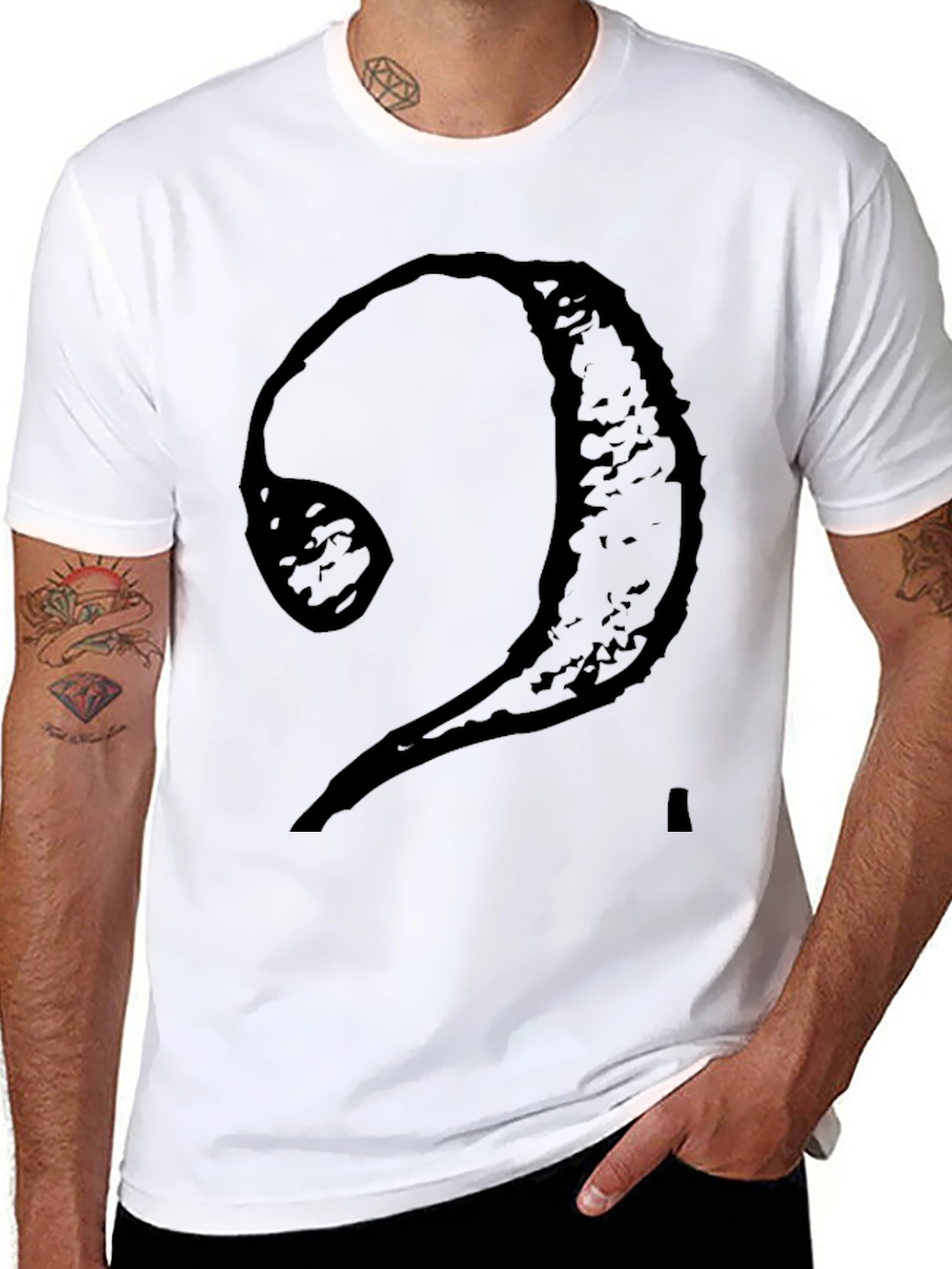 Black Abstract Graphic Print Black T-Shirt view 8