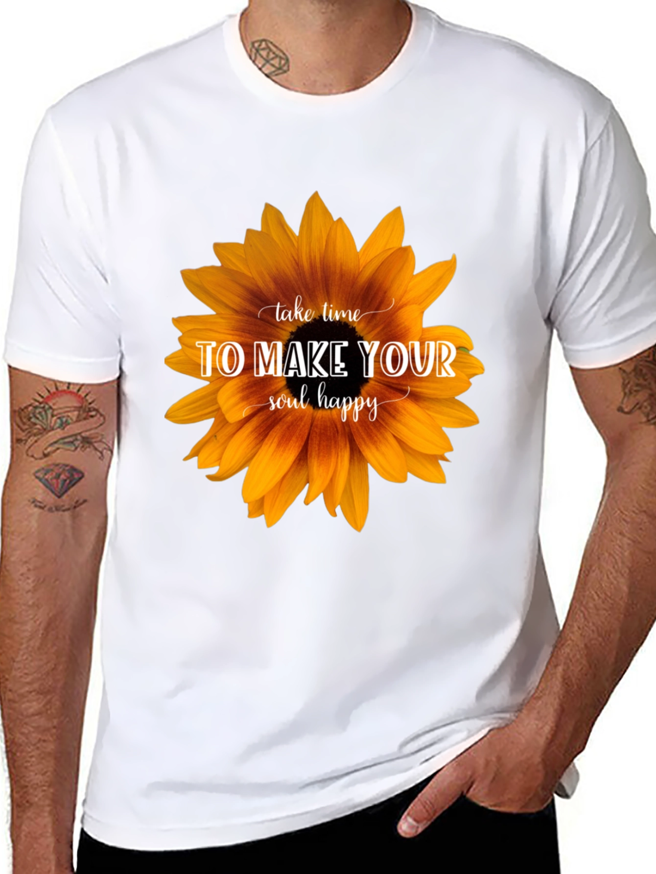 Black Sunflower Soul Happy Graphic Tee view 8