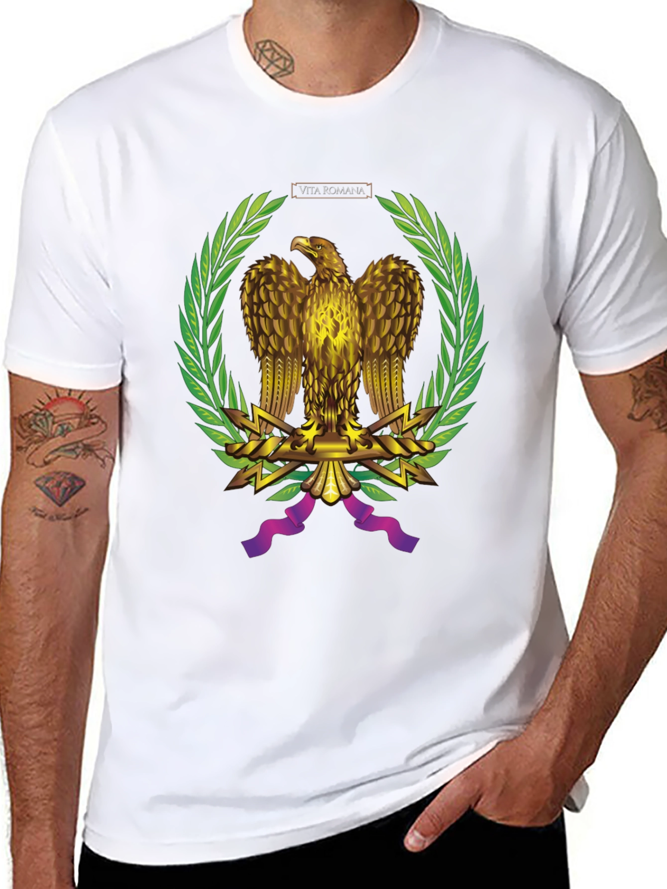 Black Vita Romana Eagle Graphic Tee view 8