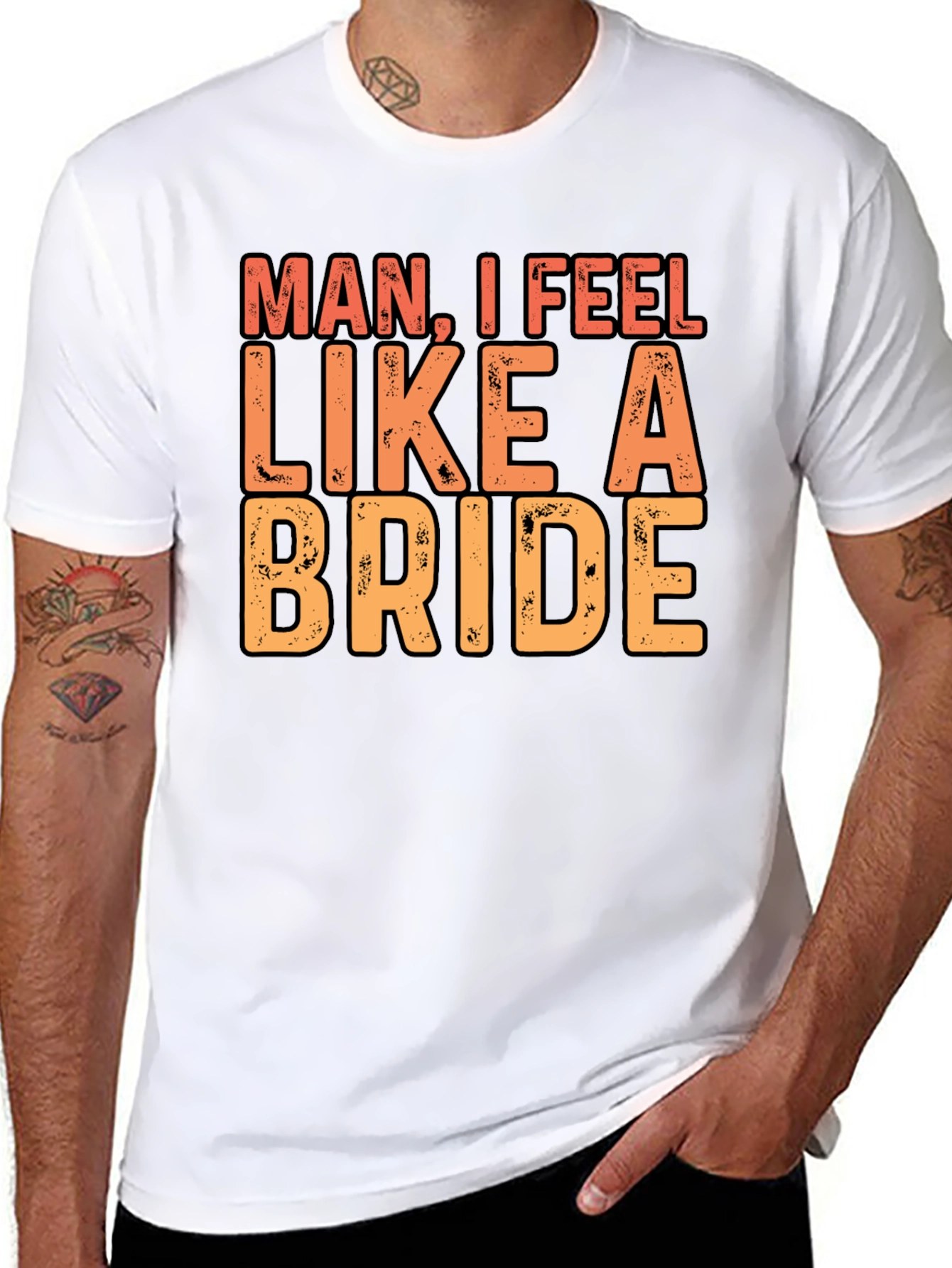 Black Man I Feel Like A Bride Black T-Shirt view 8