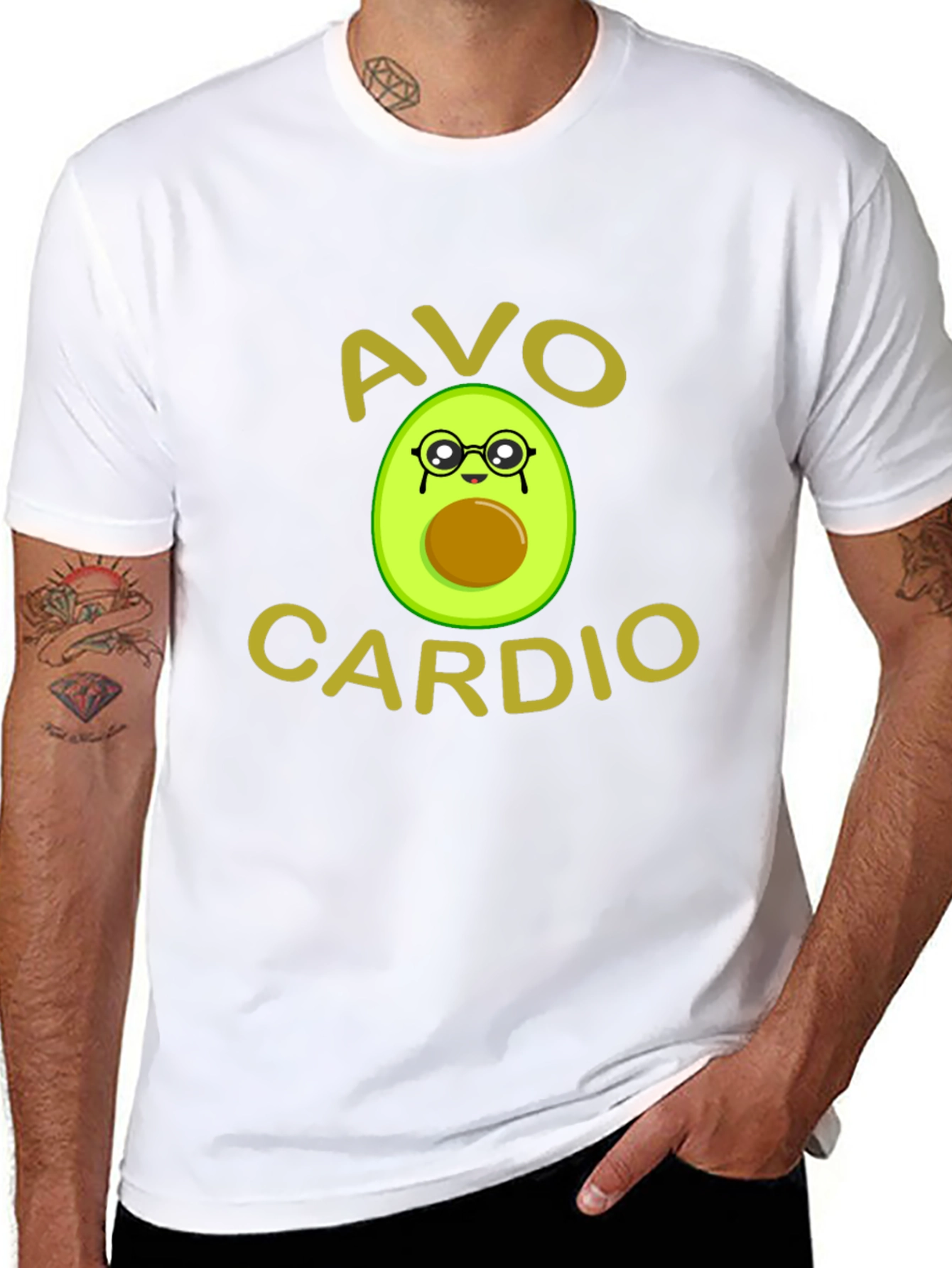 Black Avo Cardio T-Shirt - Funny Avocado Workout Tee view 8