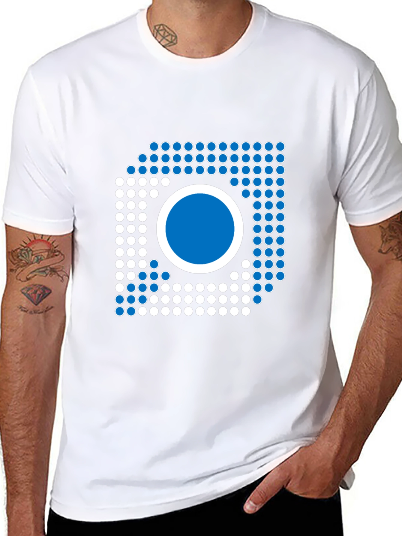 Modern Geometric Graphic Tee - Black - 8
