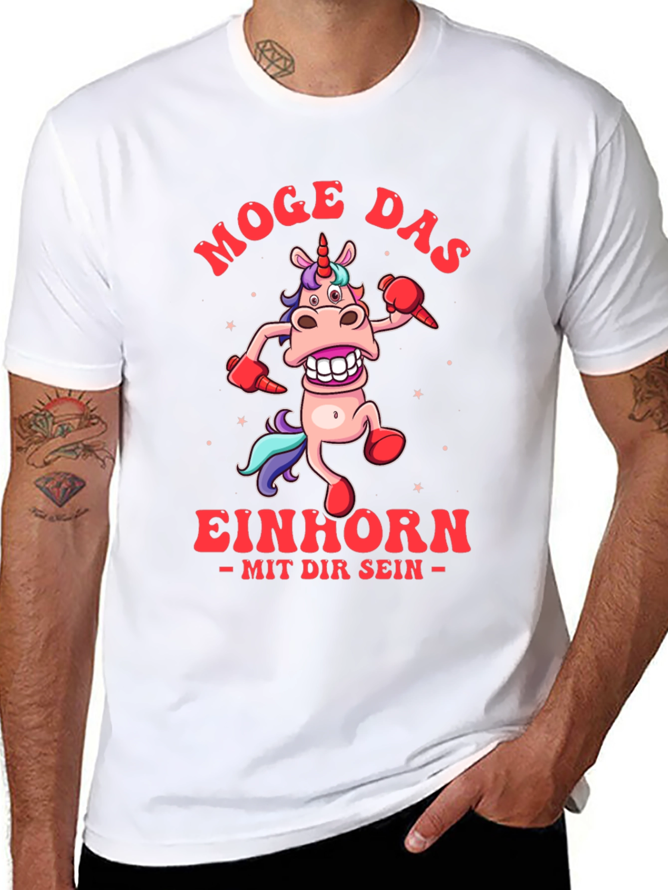 Black Funny Unicorn T-Shirt - Moge Das Einhorn view 8