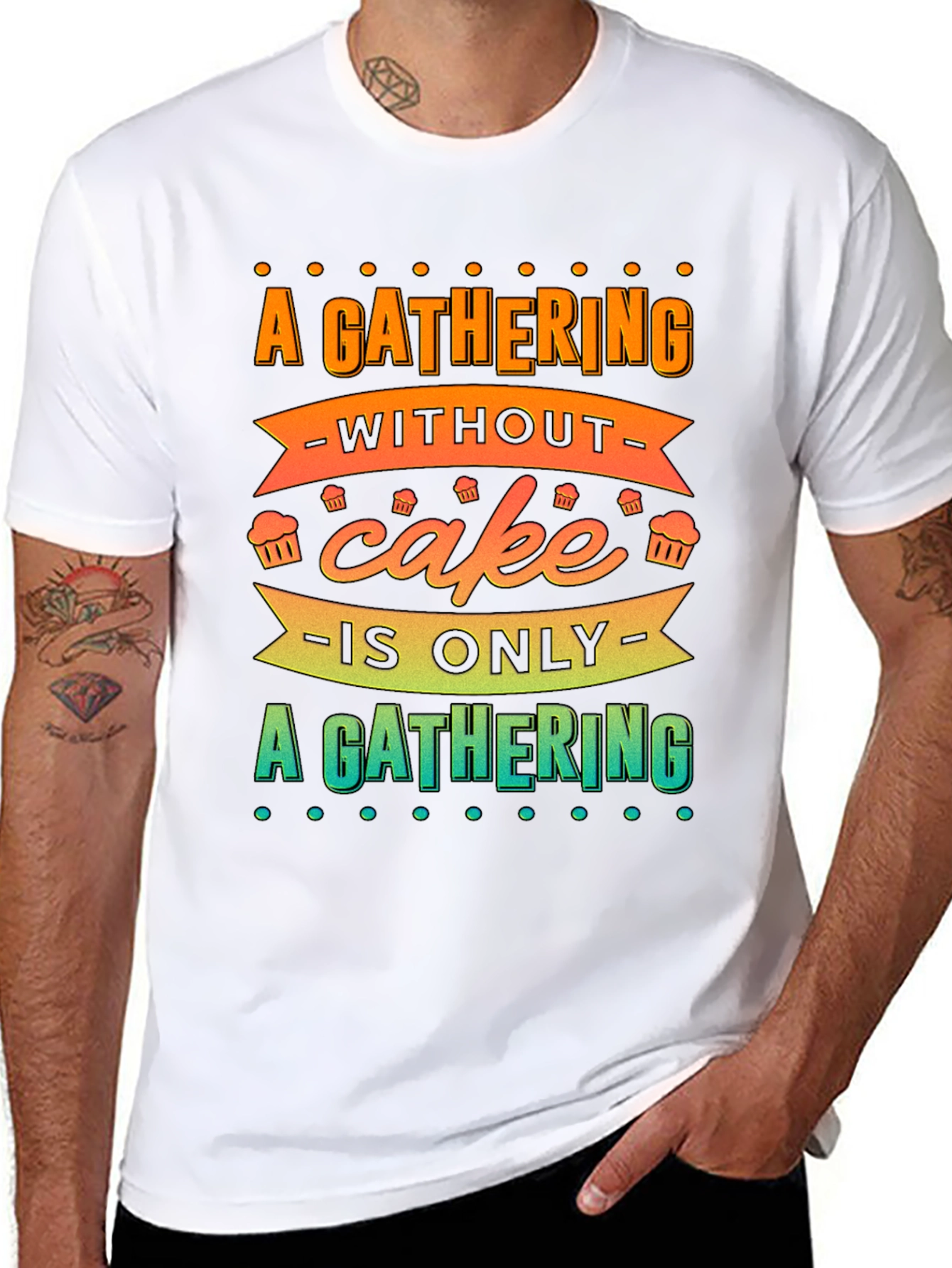 Black Gathering Without Cake T-Shirt view 8