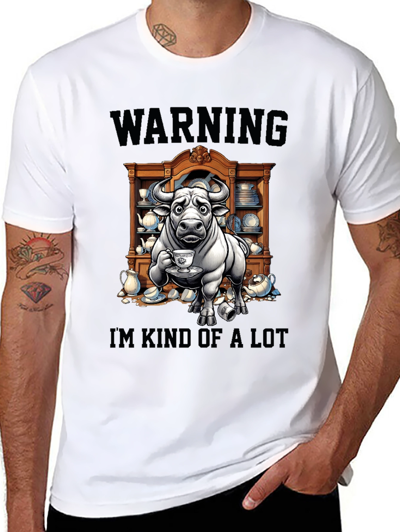 Black Warning I'm Kind of a Lot Graphic T-Shirt view 8