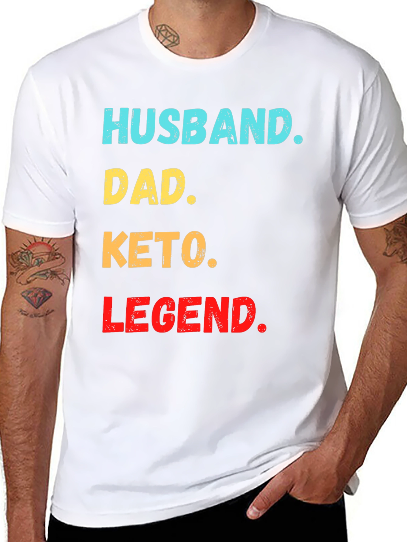 Black Husband Dad Keto Legend T-Shirt view 8